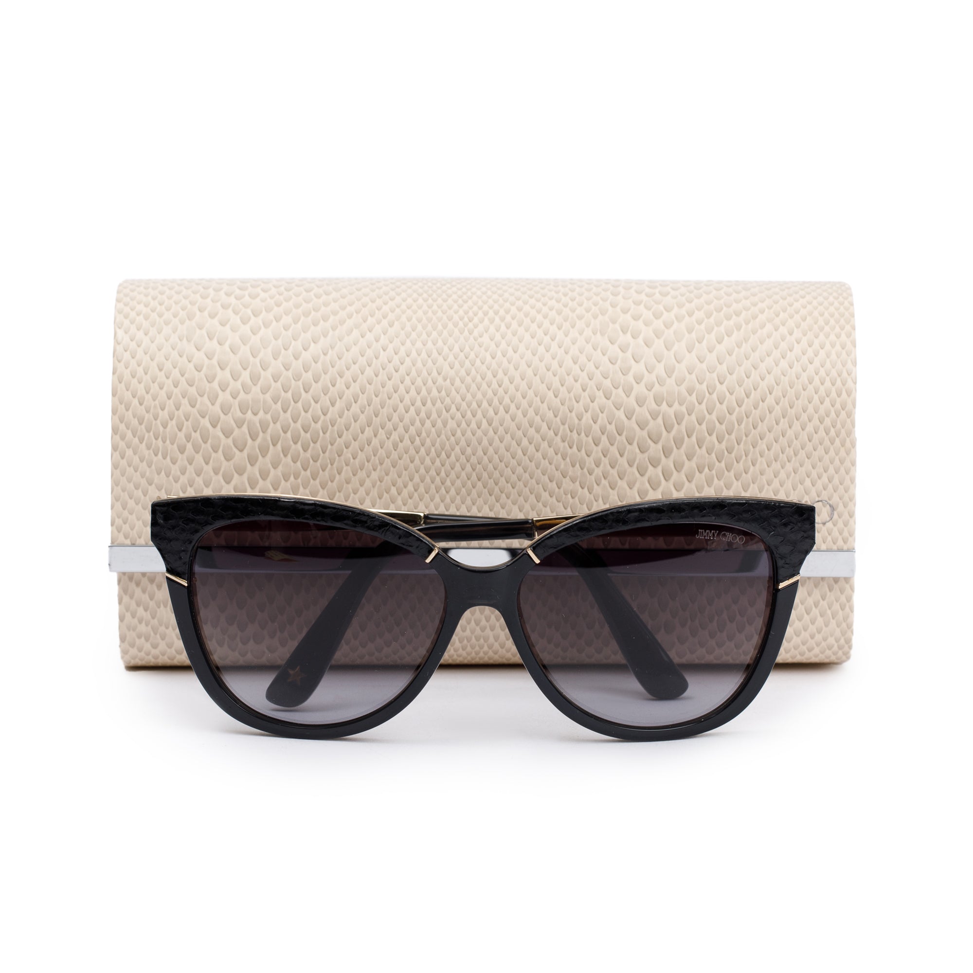 Jimmy Choo Ines/S Black Acetate Cat-Eye Sunglasses