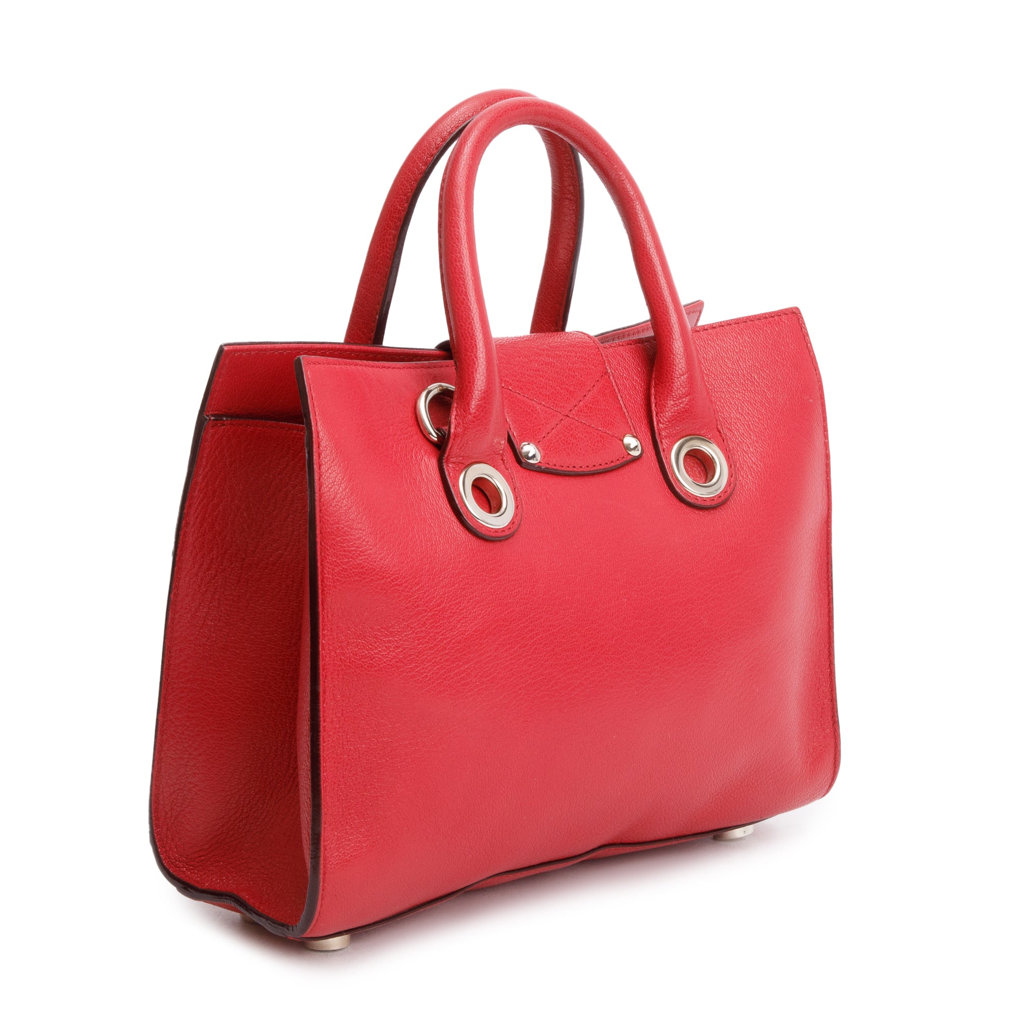 Jimmy Choo Red Calfskin Leather Riley Tote w/ Strap