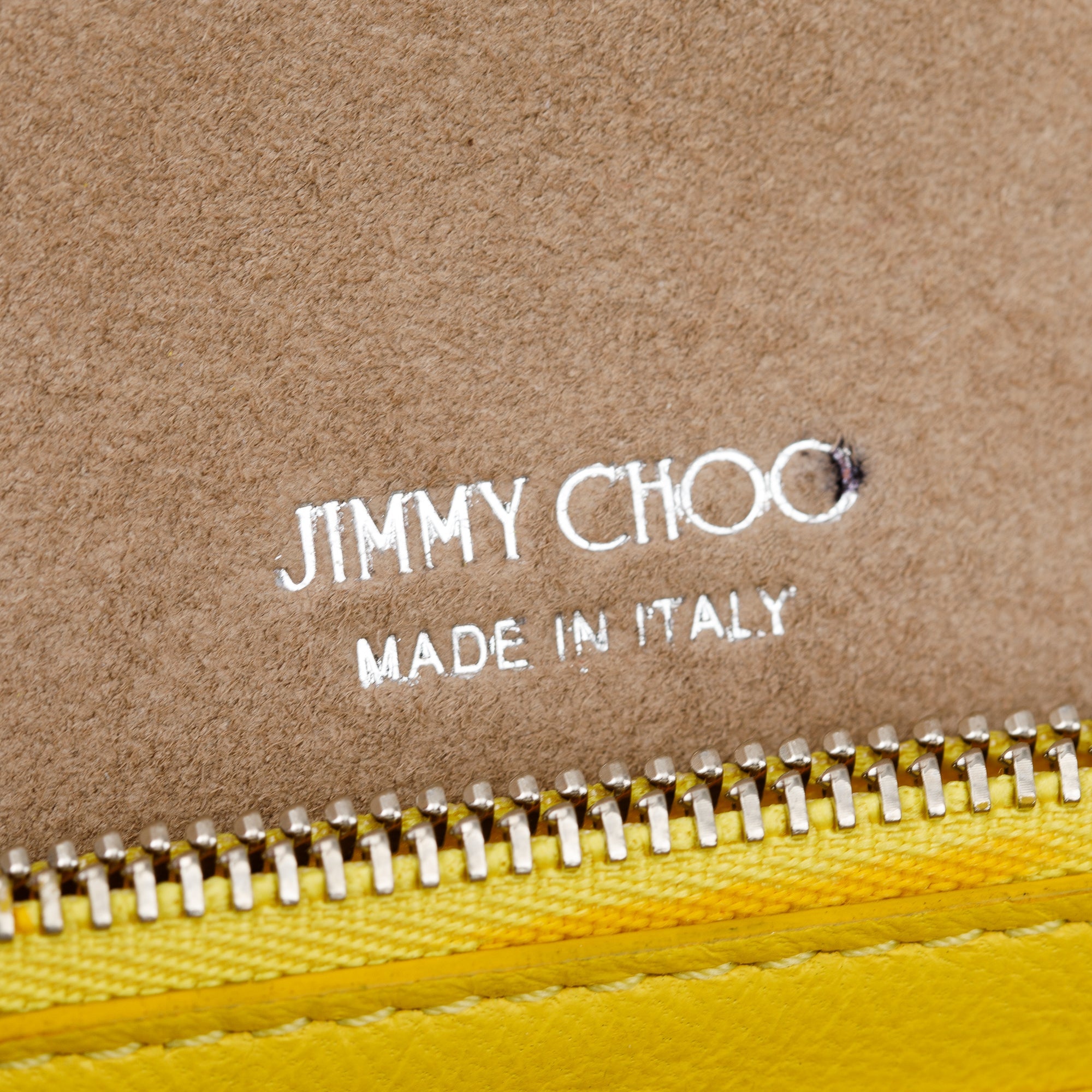 Jimmy Choo Yellow Patent Leather Emmie Chain Clutch w/ Box & Authenticity Card