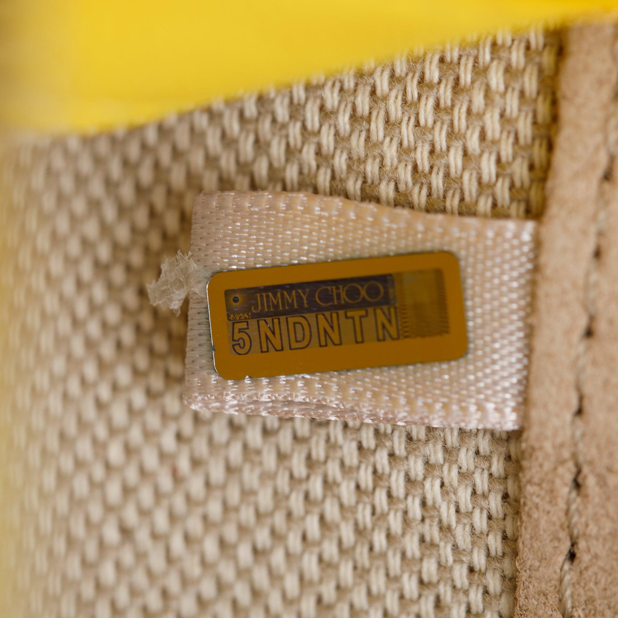 Jimmy Choo Yellow Patent Leather Emmie Chain Clutch w/ Box & Authenticity Card