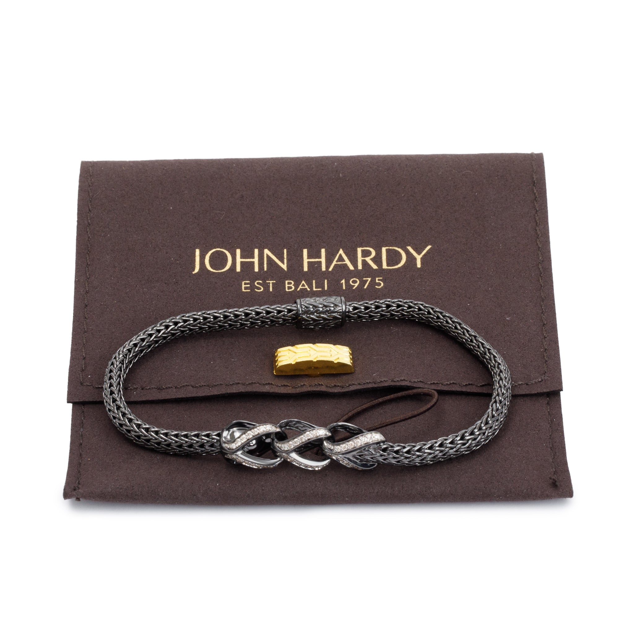 John Hardy Black Rhodium Plated Sterling Silver Diamond Asli Classic 5MM Chain Bracelet