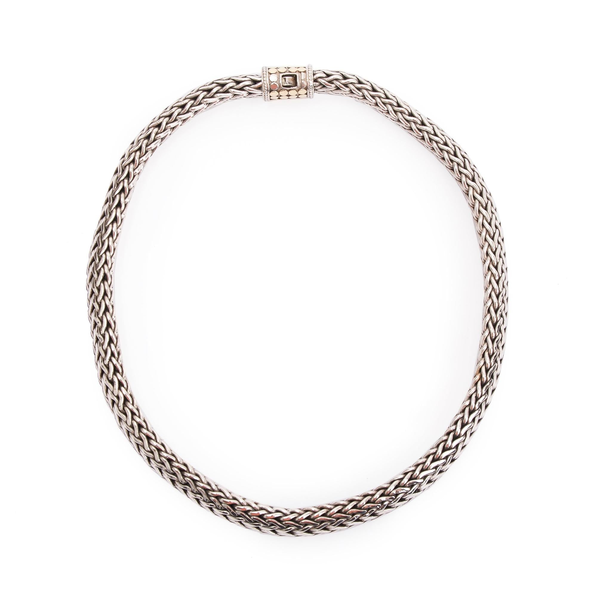 John Hardy Sterling Silver & 18k Yellow Gold 10MM Dot Chain Necklace