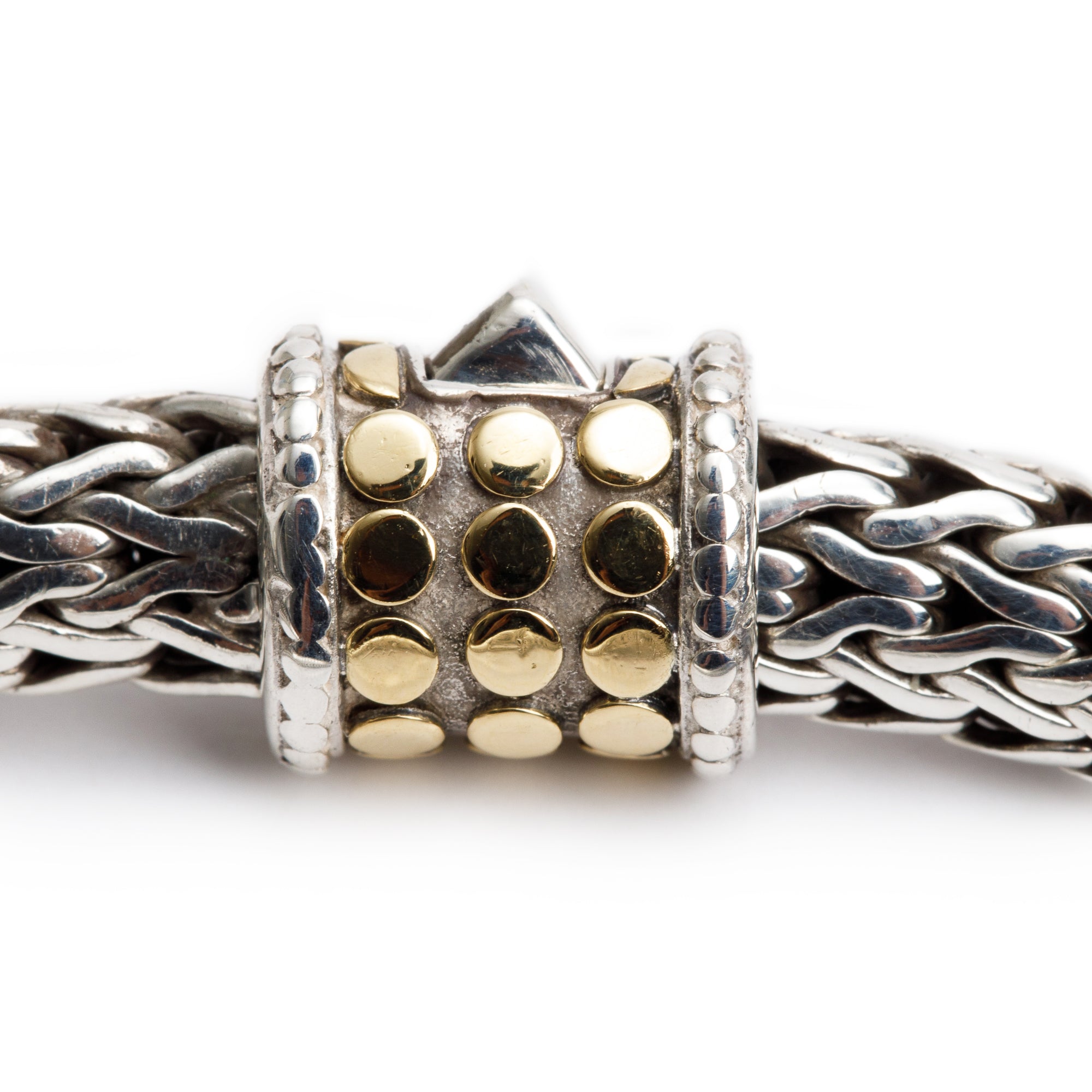 John Hardy Sterling Silver & 18k Yellow Gold 6.5 MM Dot Classic Chain Bracelet