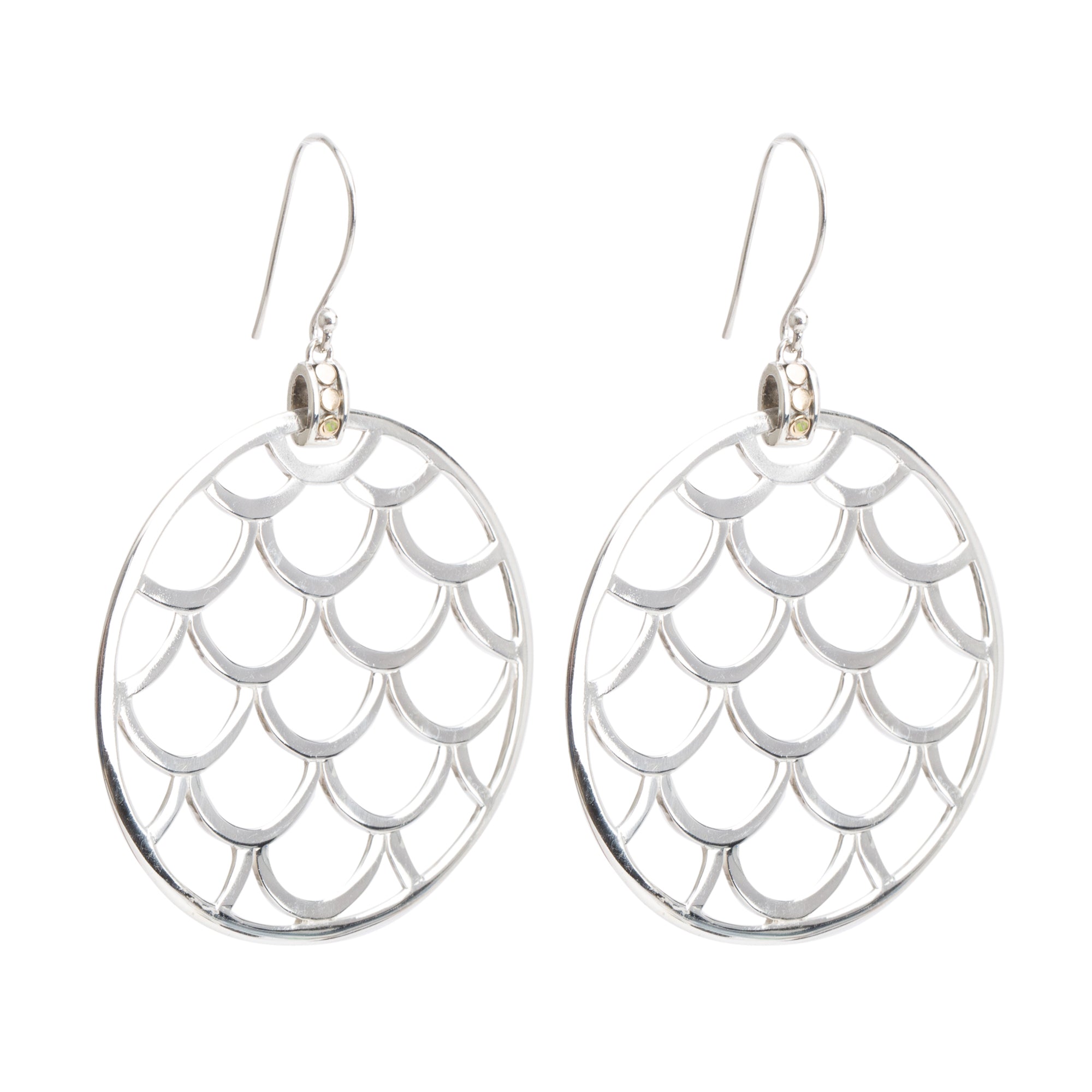 John Hardy Sterling Silver & 18k Yellow Gold Large Round Naga Drop Earrings