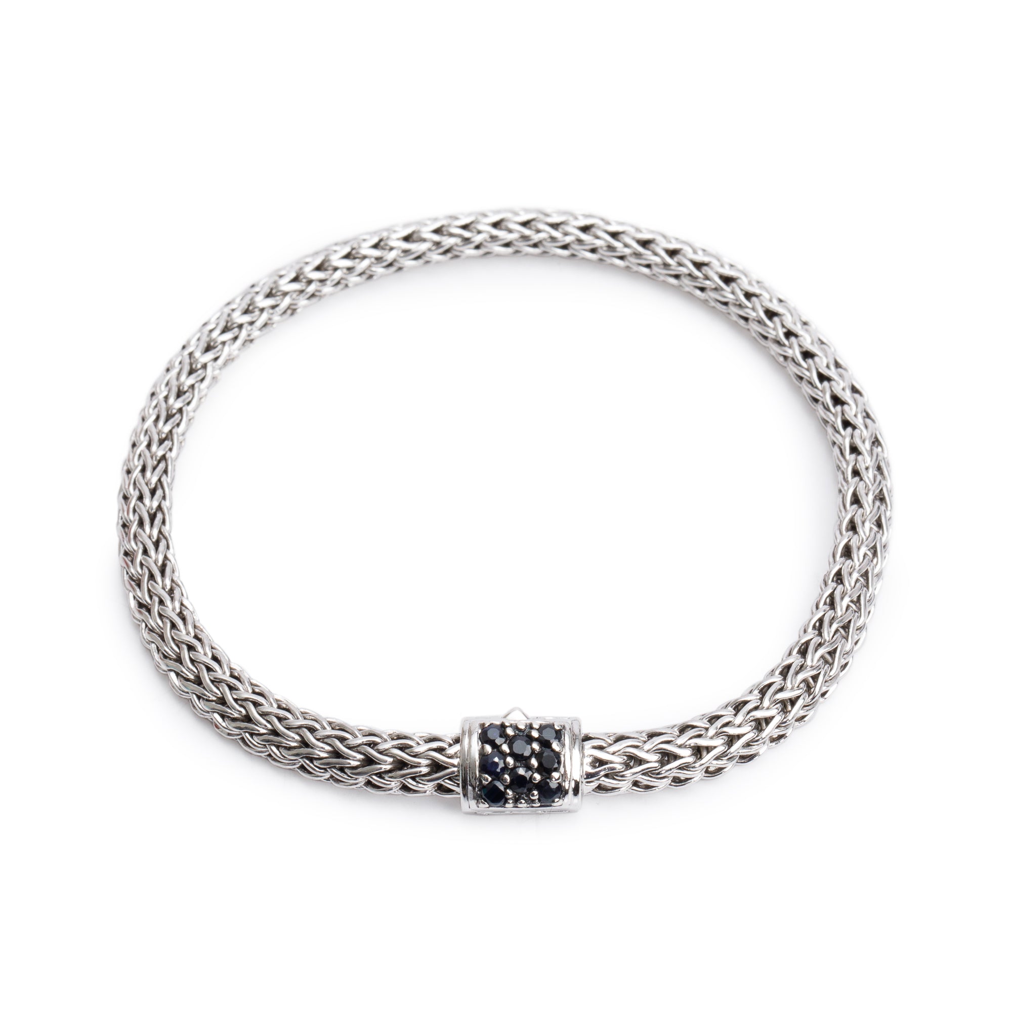 John Hardy Sterling Silver 5 MM Classic Chain Bracelet with Black Sapphire