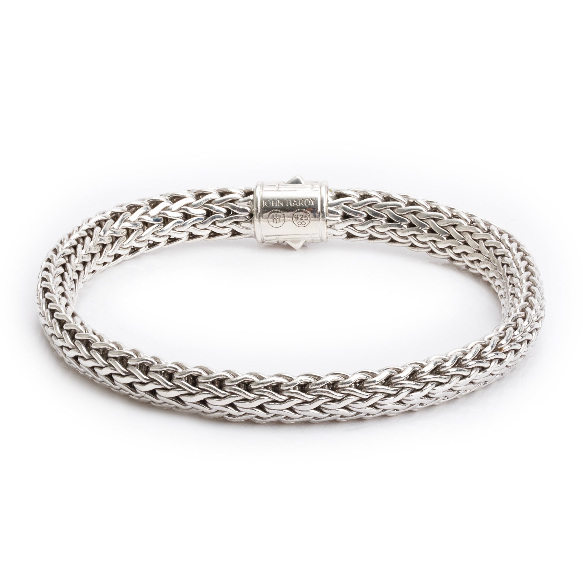 John Hardy Sterling Silver 6.5 MM Classic Chain Bracelet with Black Sapphire