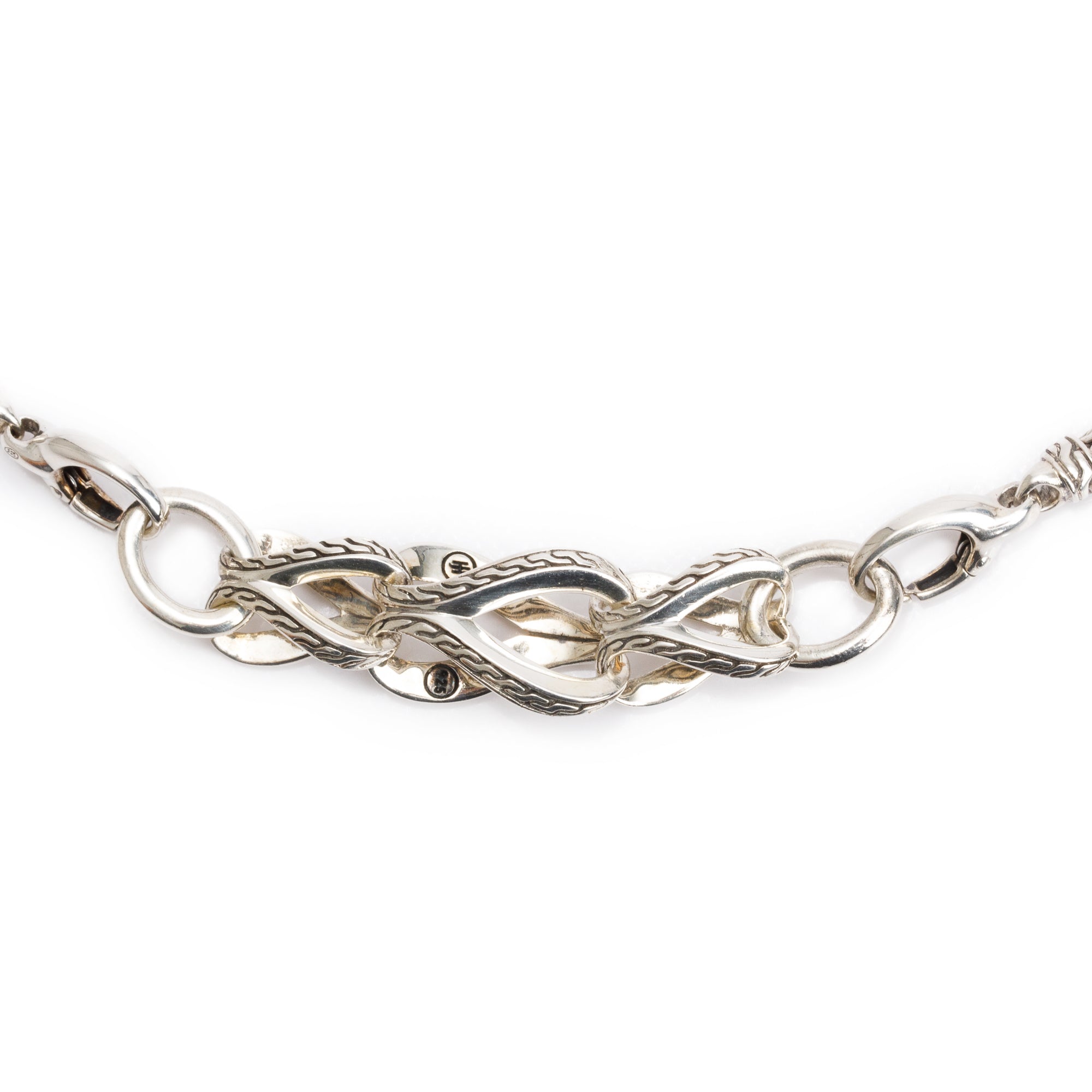 John Hardy Sterling Silver Asli Chain Link Station Necklace