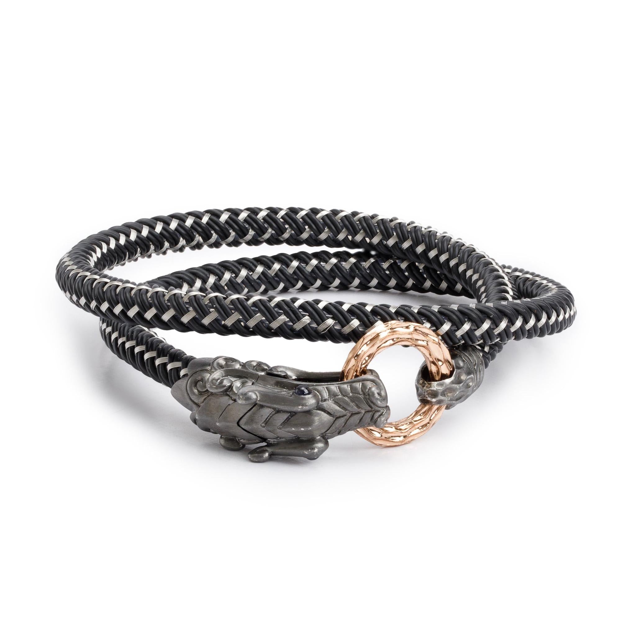 John Hardy Sterling Silver & Bronze Legends of Naga Double Wrap Bracelet