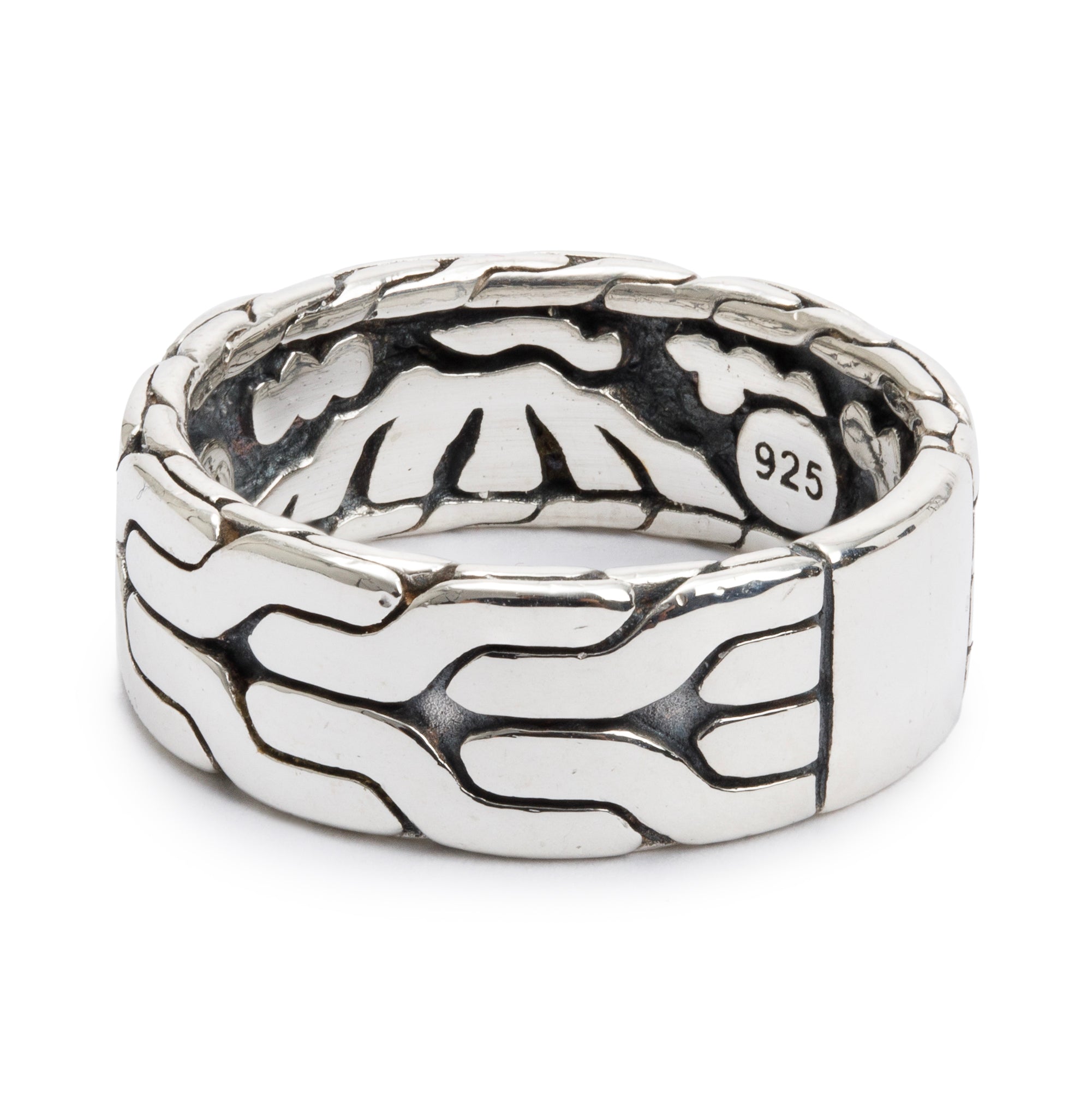 John Hardy Sterling Silver Classic Chain 8 MM Band Ring, Size 9