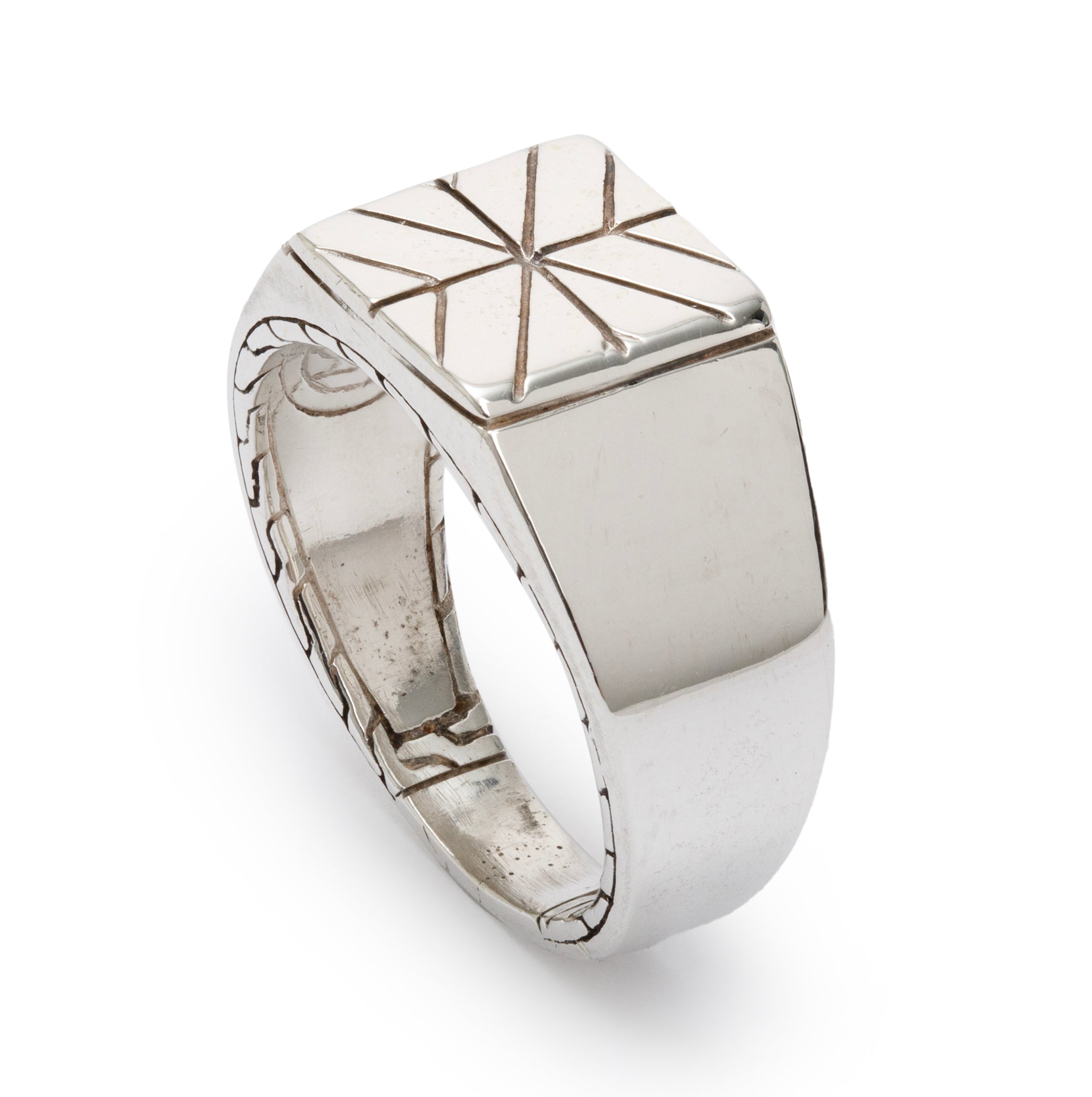 John Hardy Sterling Silver Classic Square Signet Ring, Size 9