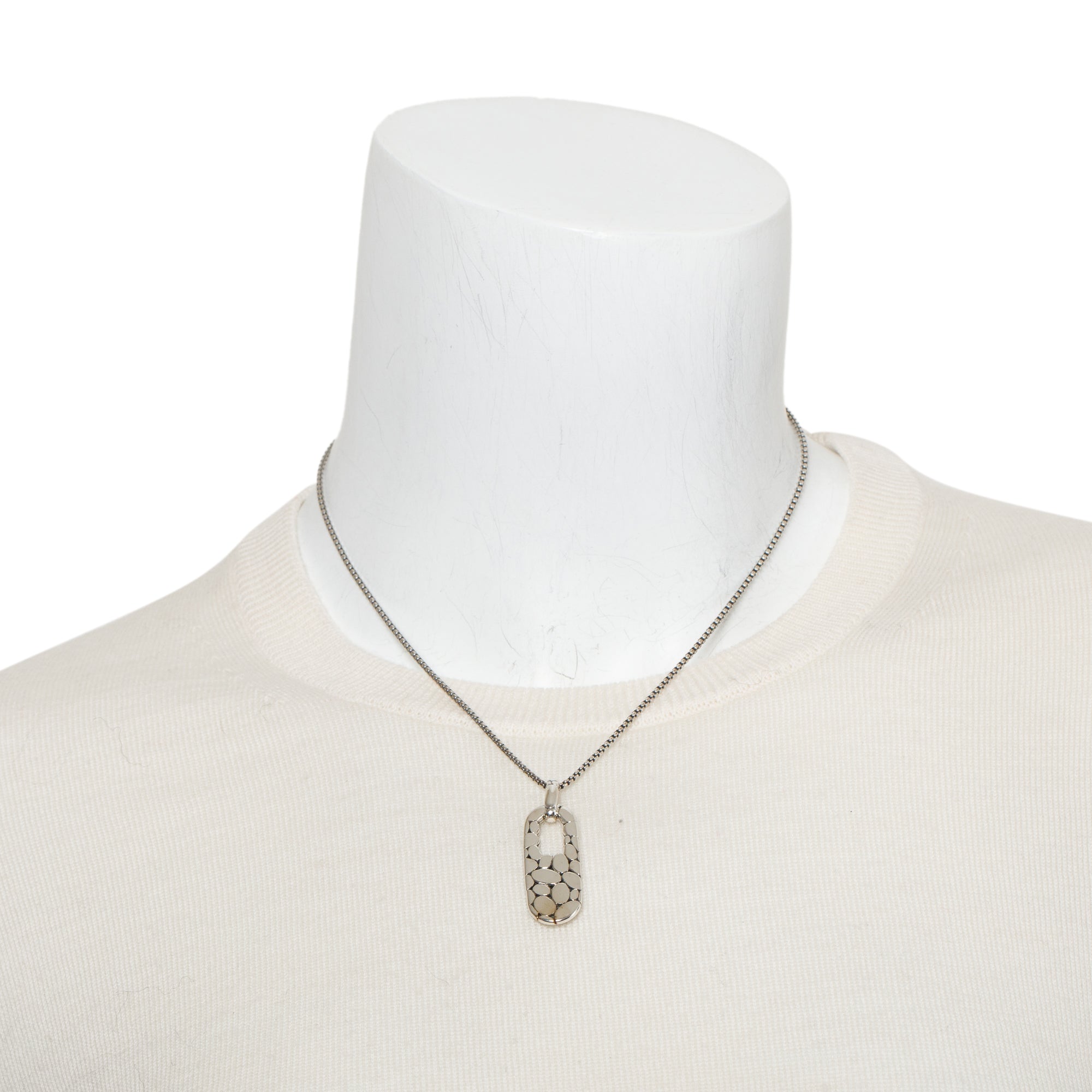 John Hardy Sterling Silver Kali Pebble Rectangular Pendant Necklace