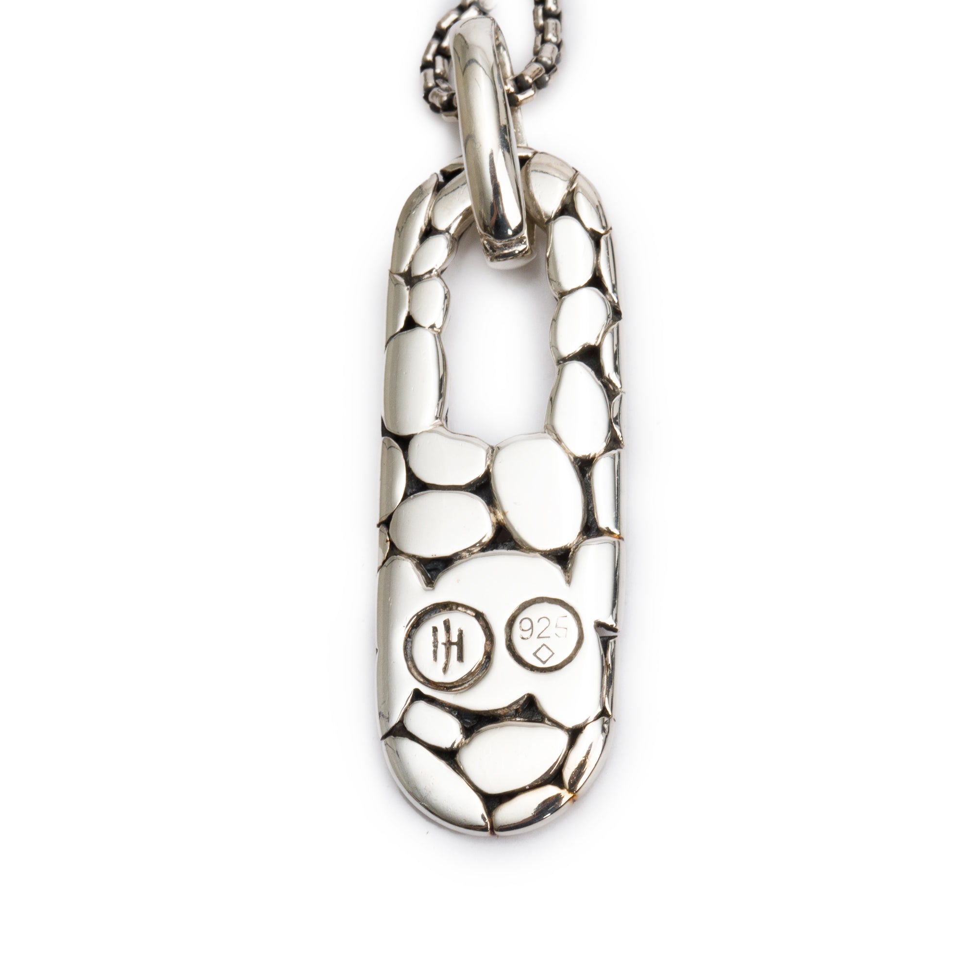 John Hardy Sterling Silver Kali Pebble Rectangular Pendant Necklace