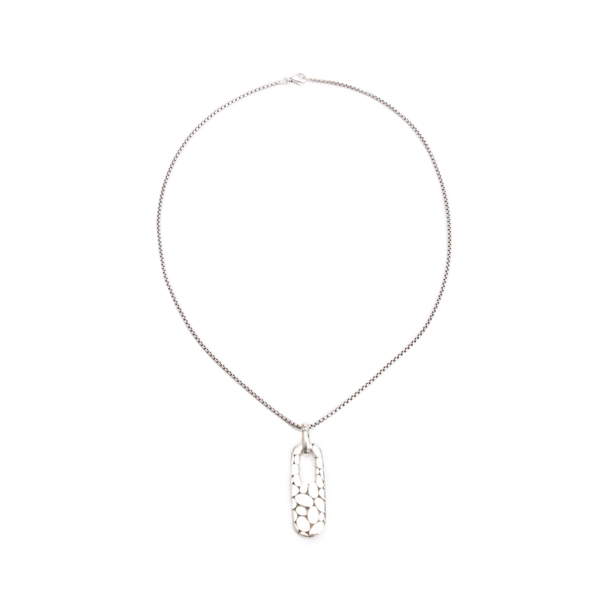 John Hardy Sterling Silver Kali Pebble Rectangular Pendant Necklace