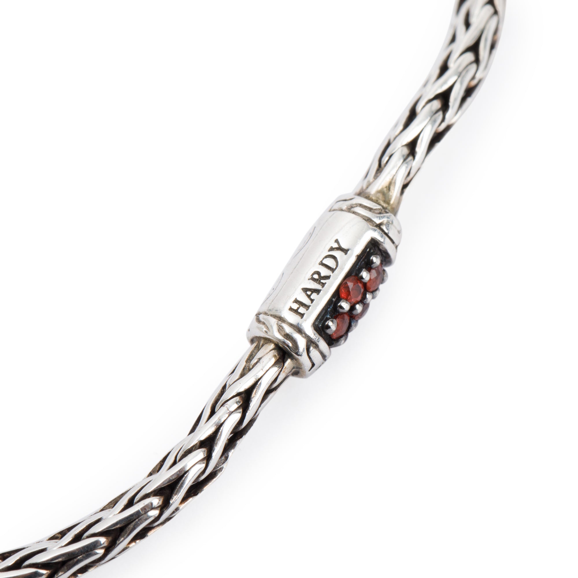John Hardy Sterling Silver Ruby 40th Anniversary Classic Chain Lava Slim Bracelet