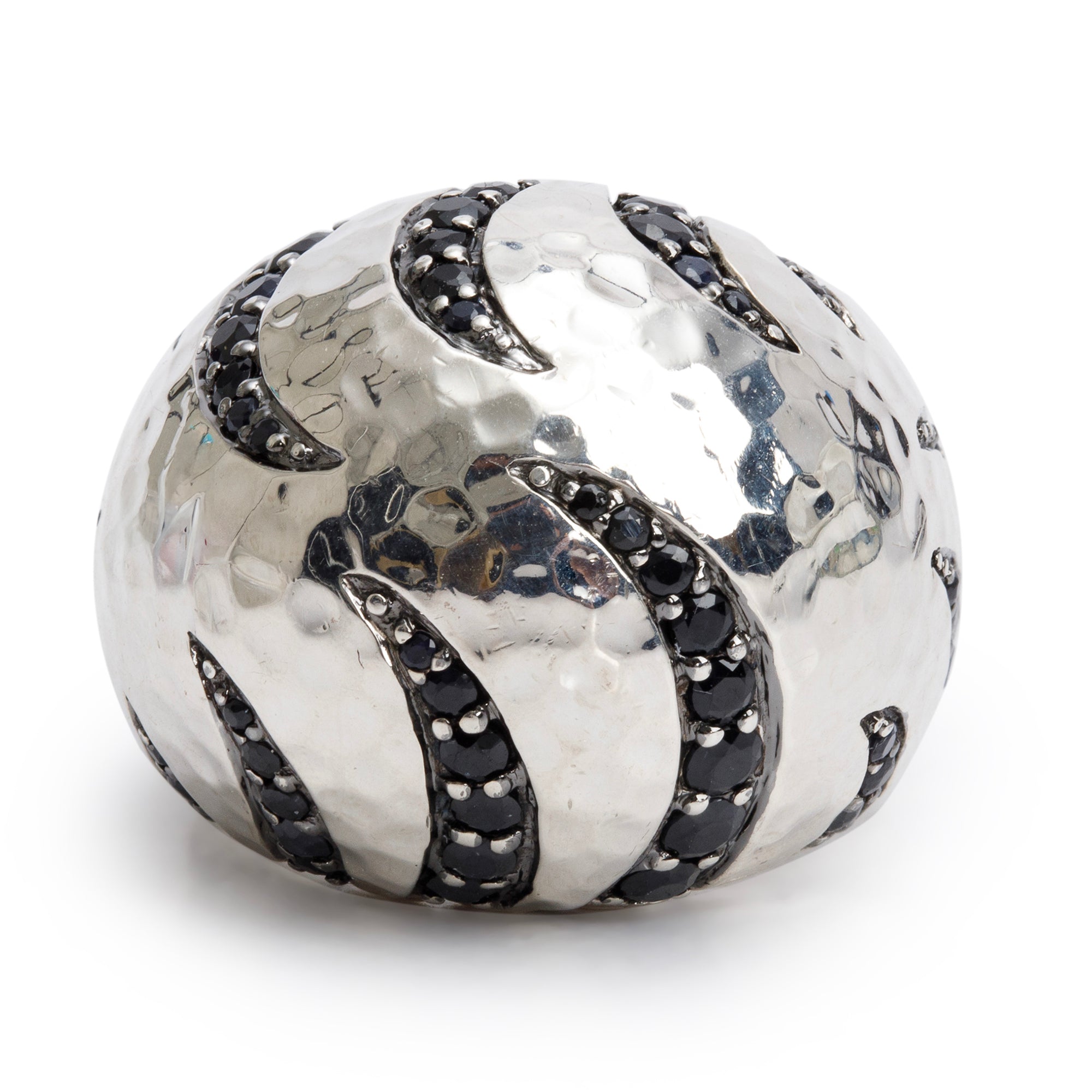 John Hardy Sterling Silver Sapphire Palu Macan Dome Ring, Size 7