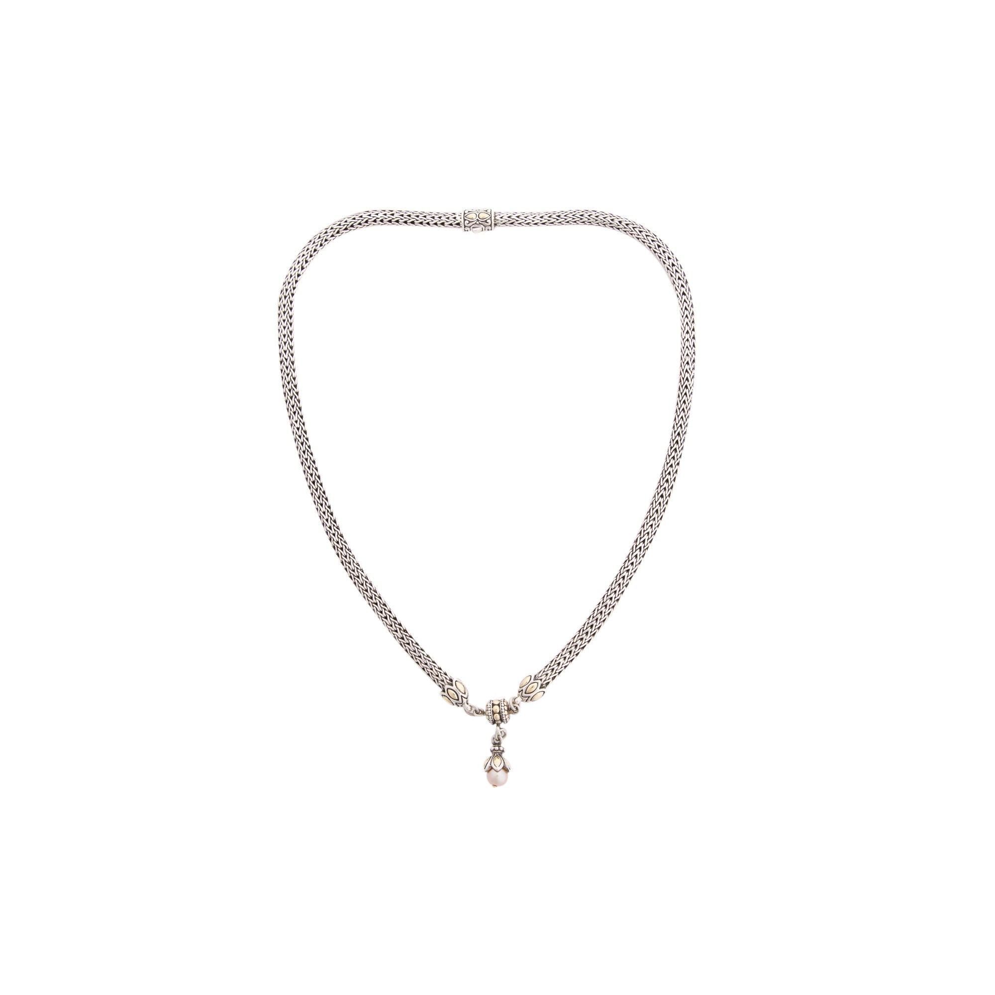 John Hardy Two-Tone Dot Pearl Pendant Necklace