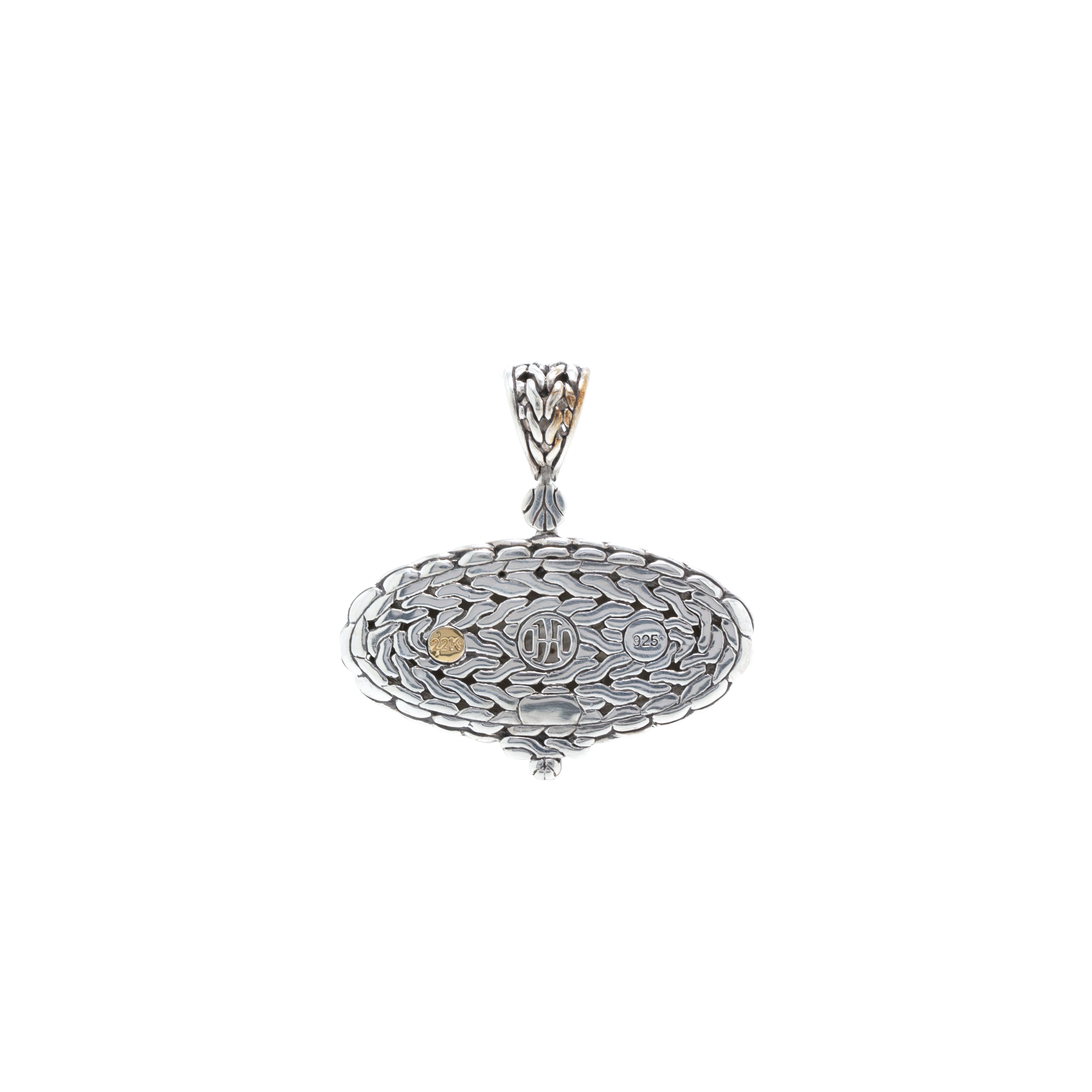 John Hardy Two-Tone Palu Hammered Oval Pendant