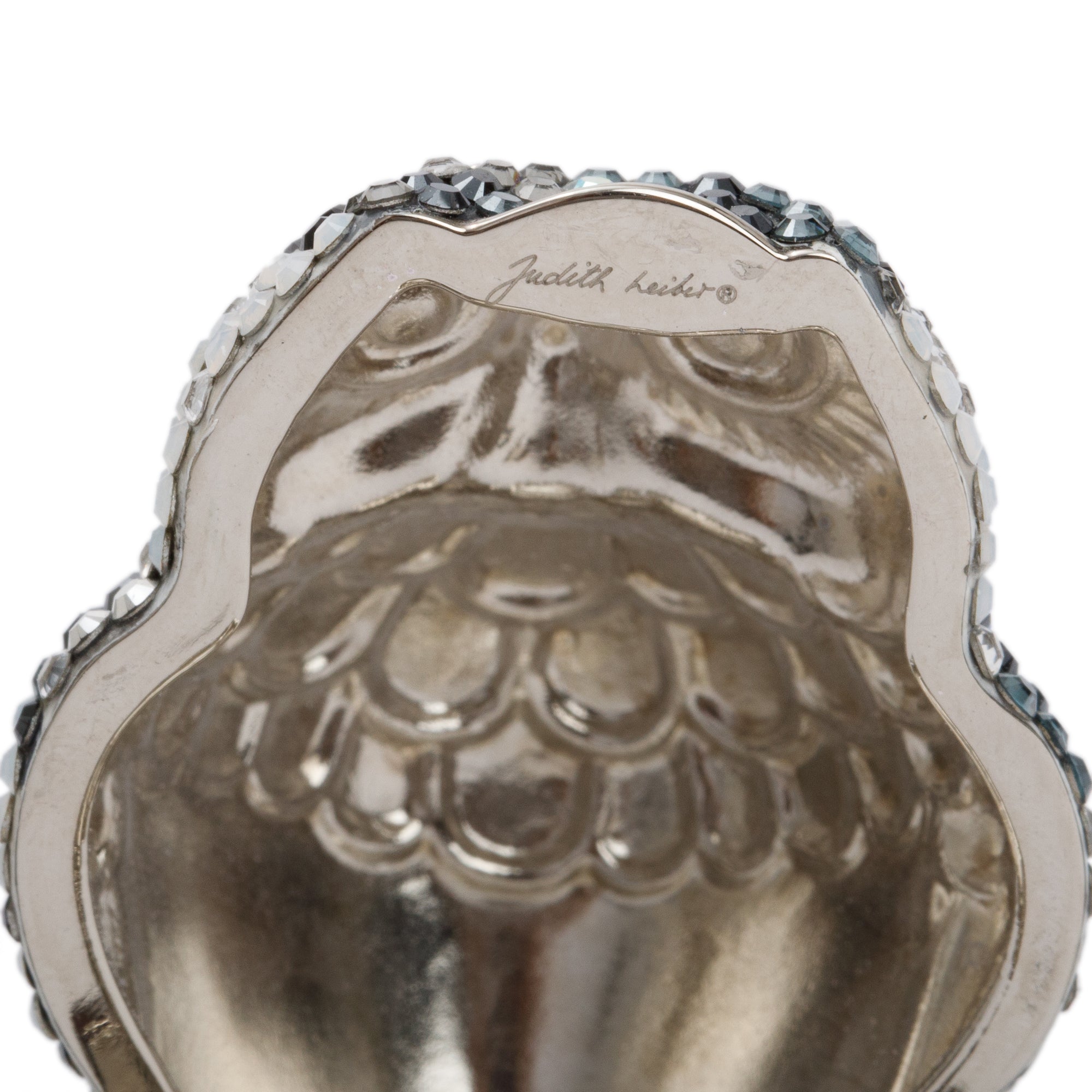 Judith Leiber Black & White Crystal Owl Pill Box