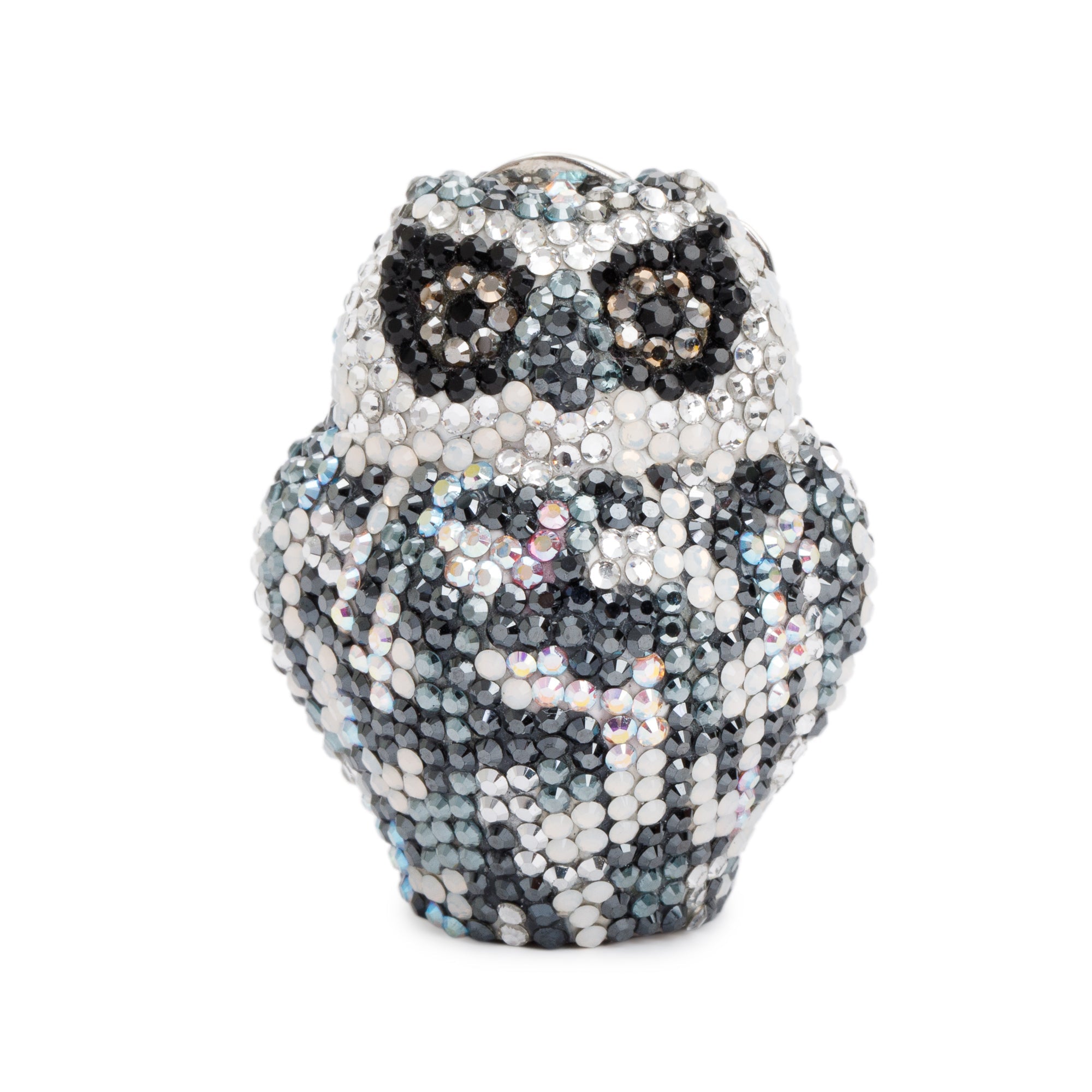 Judith Leiber Black & White Crystal Owl Pill Box