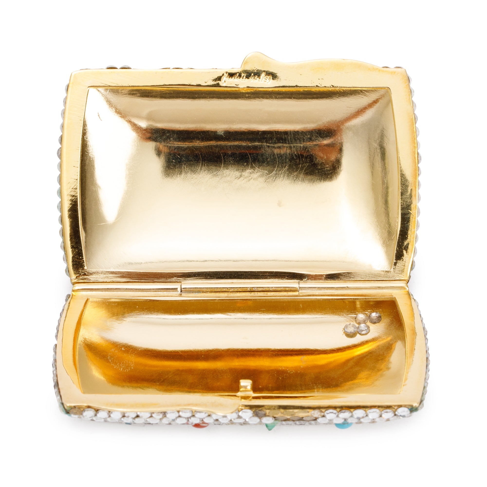 Judith Leiber Clear & Multicolour Crystal Mini Clutch Pill Box