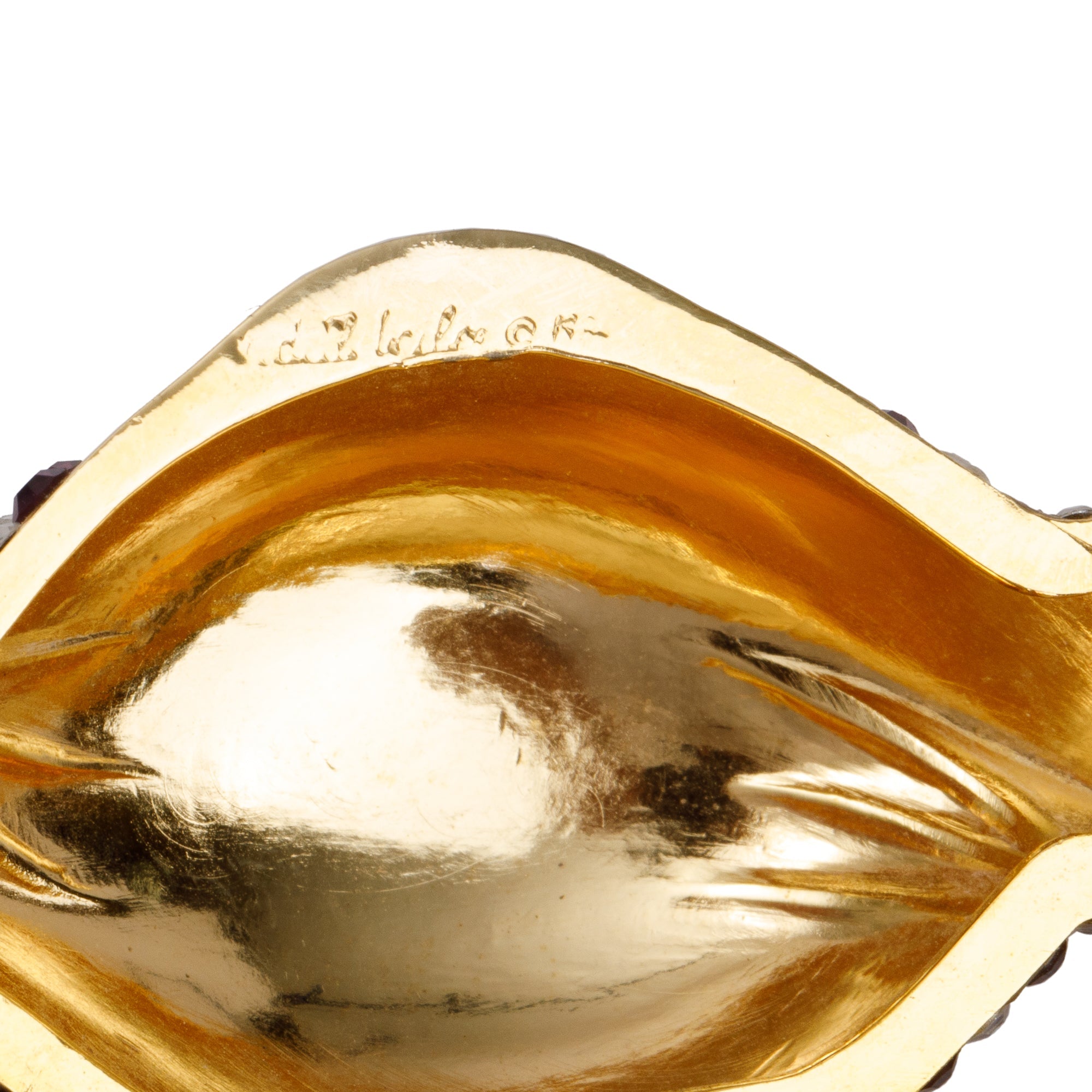 Judith Leiber Clear & Purple Crystal Candy Pill Box