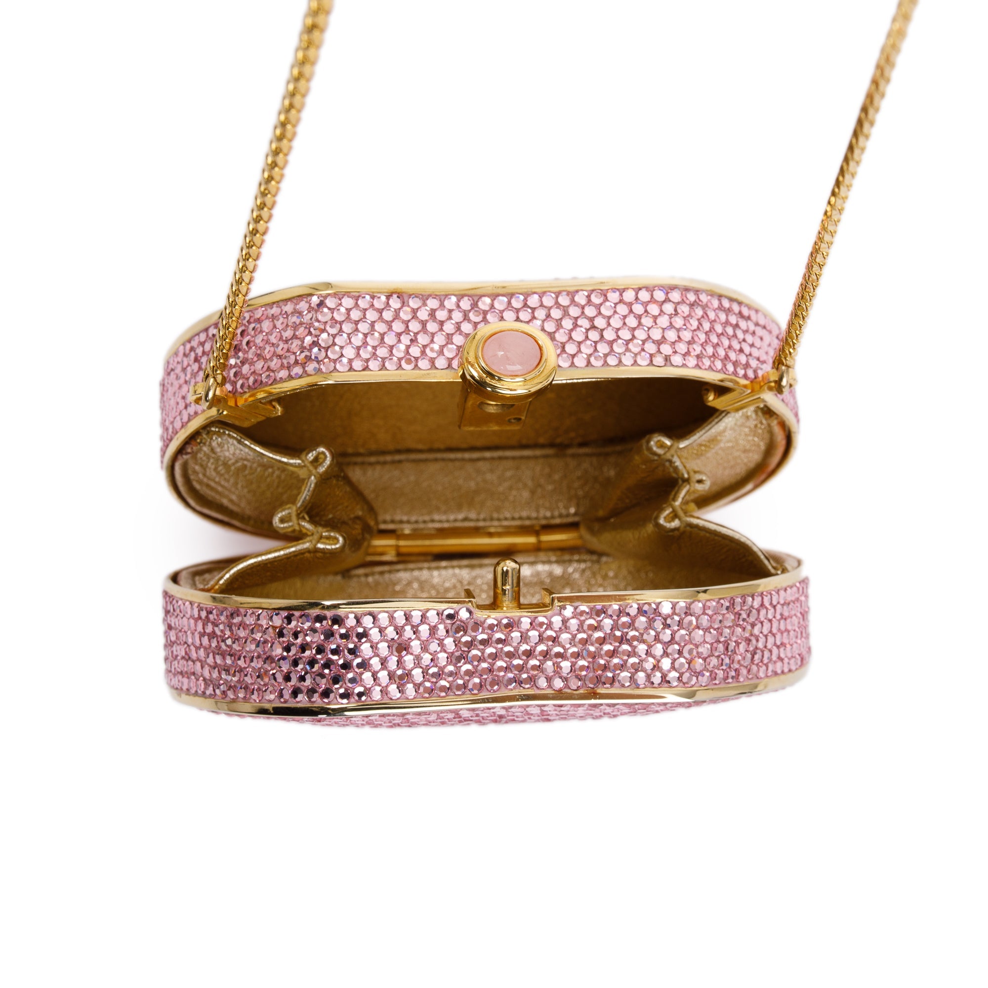Judith Leiber Mini Pink Crystal Bag