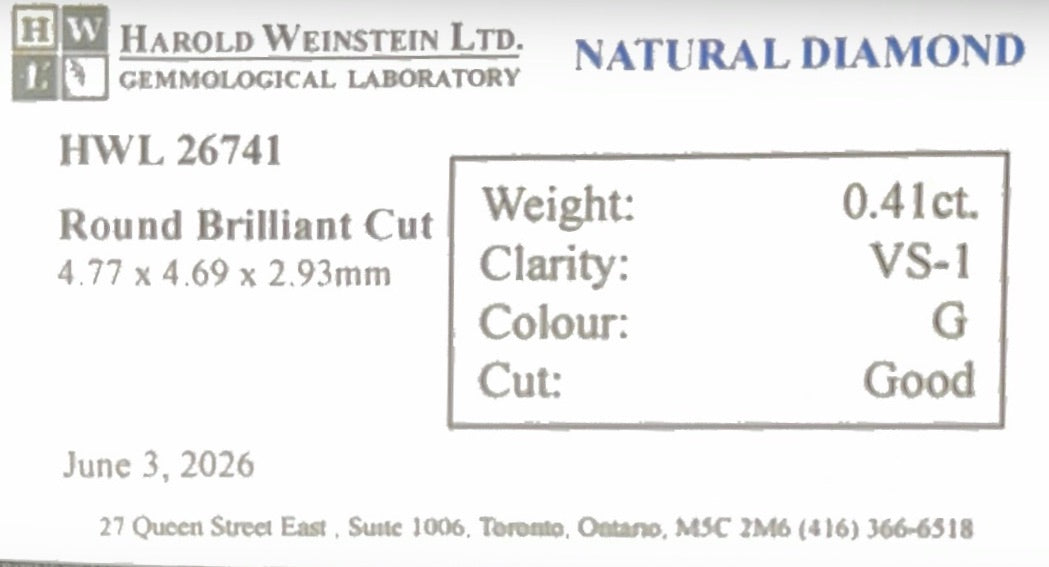 Natural 0.41 ct. Round Cut Loose Diamond