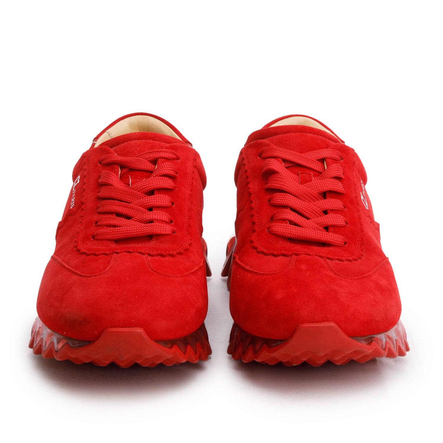 Christian Louboutin Red Suede Loubishark Sneakers, Men's Size 45