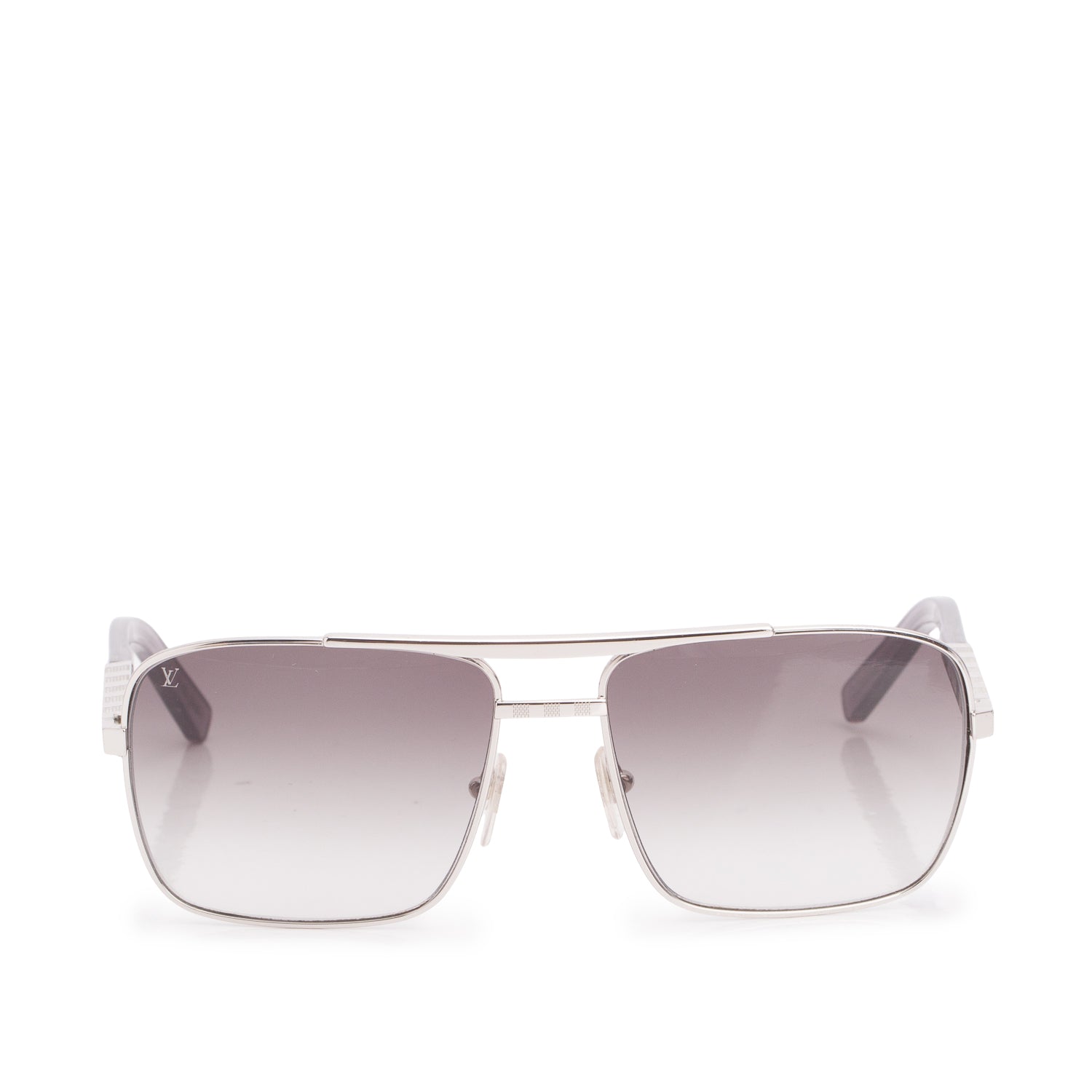 Louis Vuitton Z0260U Silver Damier Attitude Aviator Square Sunglasses w/ Case