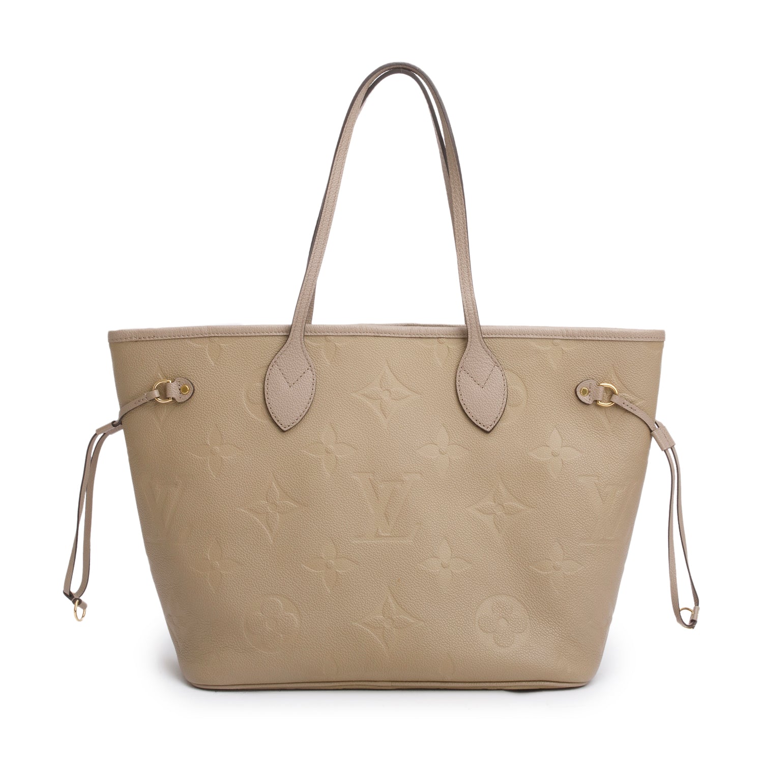 Louis Vuitton Beige Empreinte Monogram Giant Neverfull MM w/ Pouch
