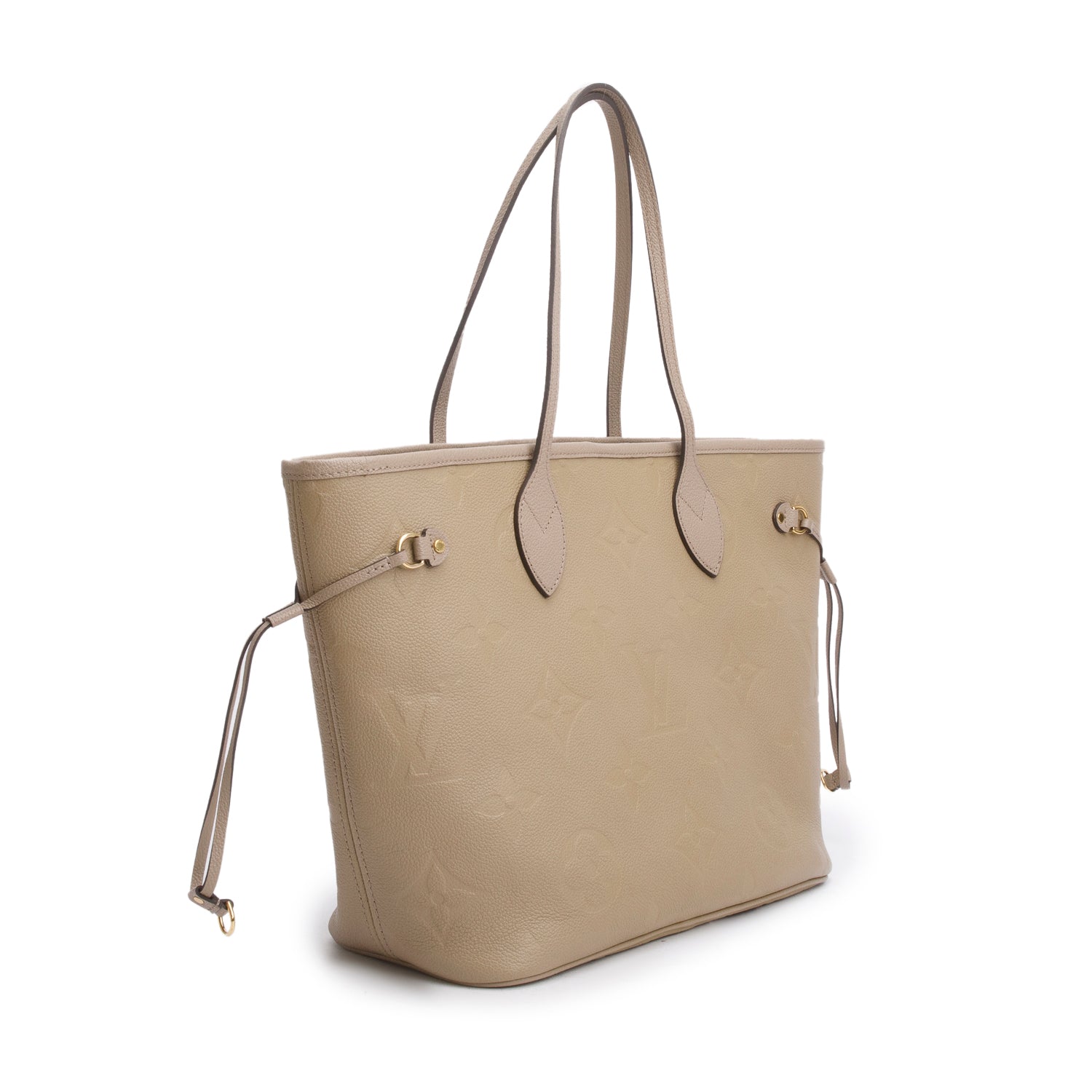 Louis Vuitton Beige Empreinte Monogram Giant Neverfull MM w/ Pouch