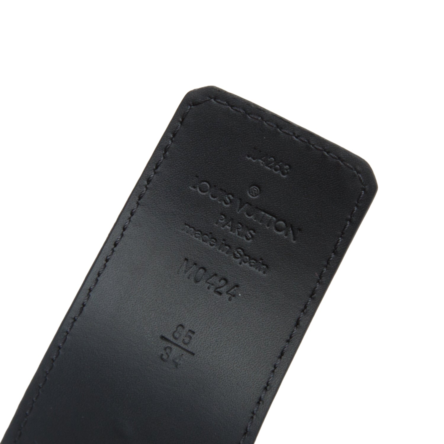 Louis Vuitton 2023 Black Taurillon & Calfskin Leather LV Initiales 40 MM Reversible Belt, Size 85 34