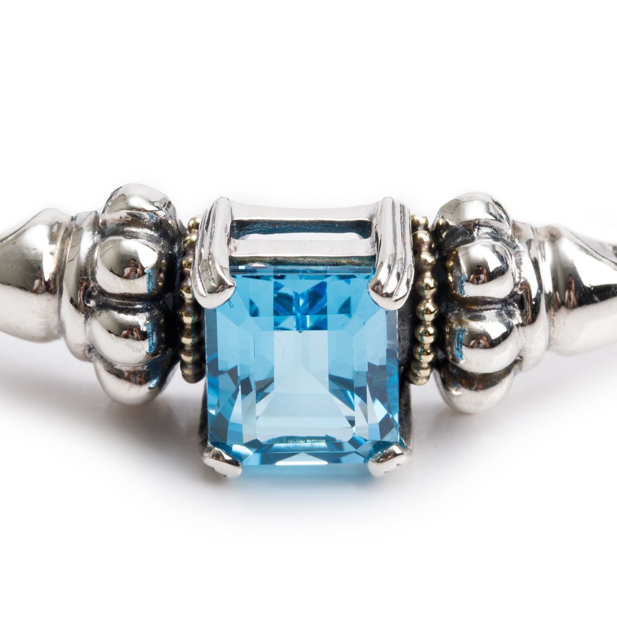 Lagos Sterling Silver & 18k Yellow Gold Blue Topaz Bracelet