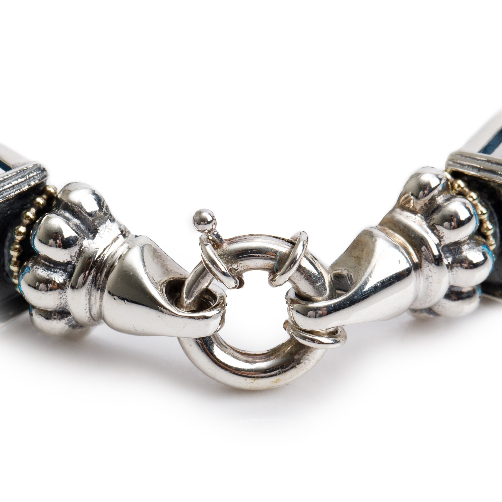 Lagos Sterling Silver & 18k Yellow Gold Blue Topaz Bracelet