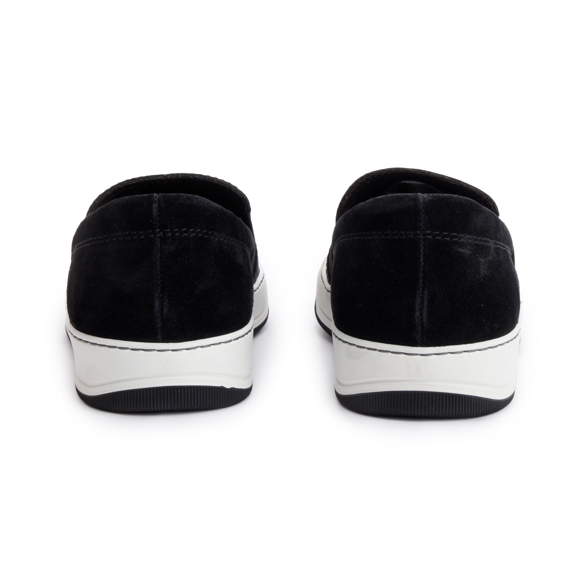 Lanvin Black Leather/Suede Slip On Sneakers, Size 6