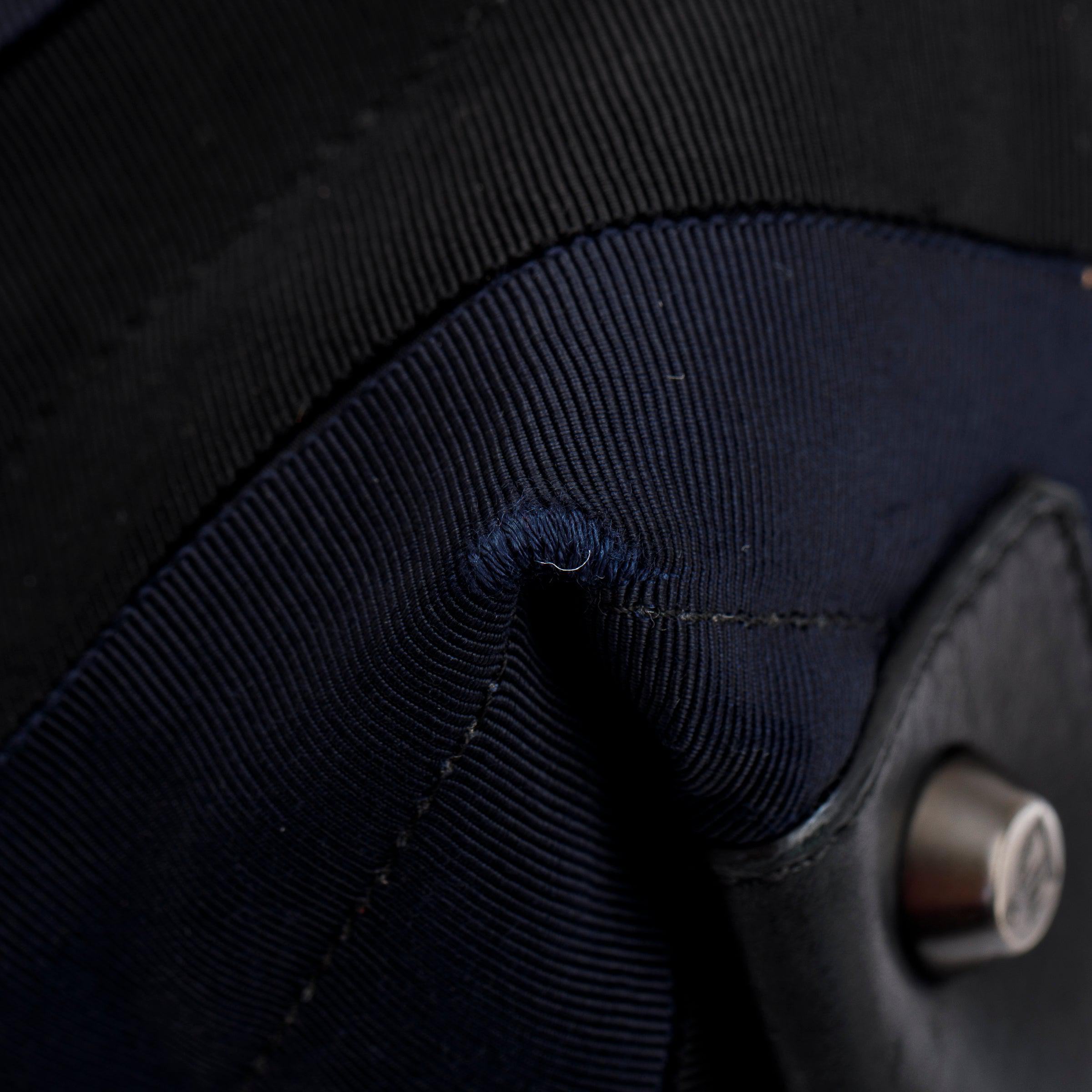 Lanvin Blue/Black Nylon Leather Trimmed Tote