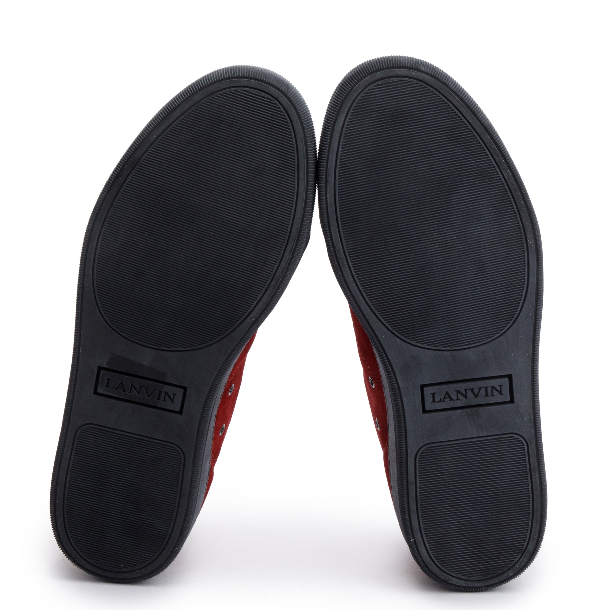 Lanvin Burgundy Leather/Suede Cap-Toe DBB1 Men's Sneakers, Size 5 w/ Box