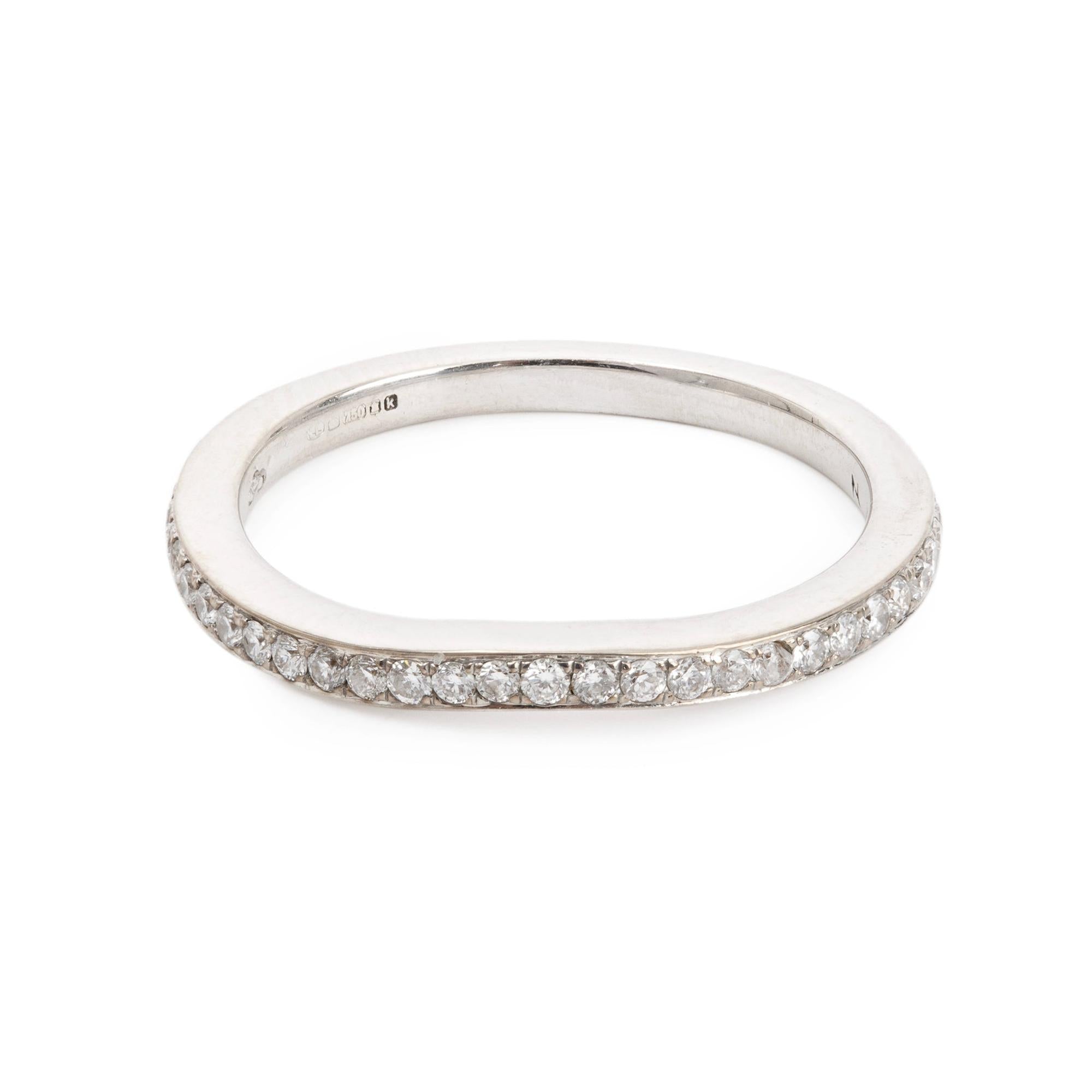 Links of London 18k White Gold and Diamond 3/4 Eternity Band Ring