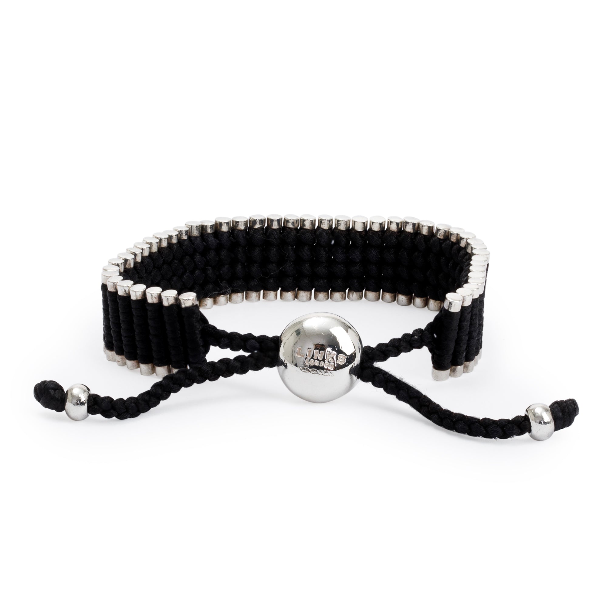 Links of London Sterling Silver Black Friendship Bracelet
