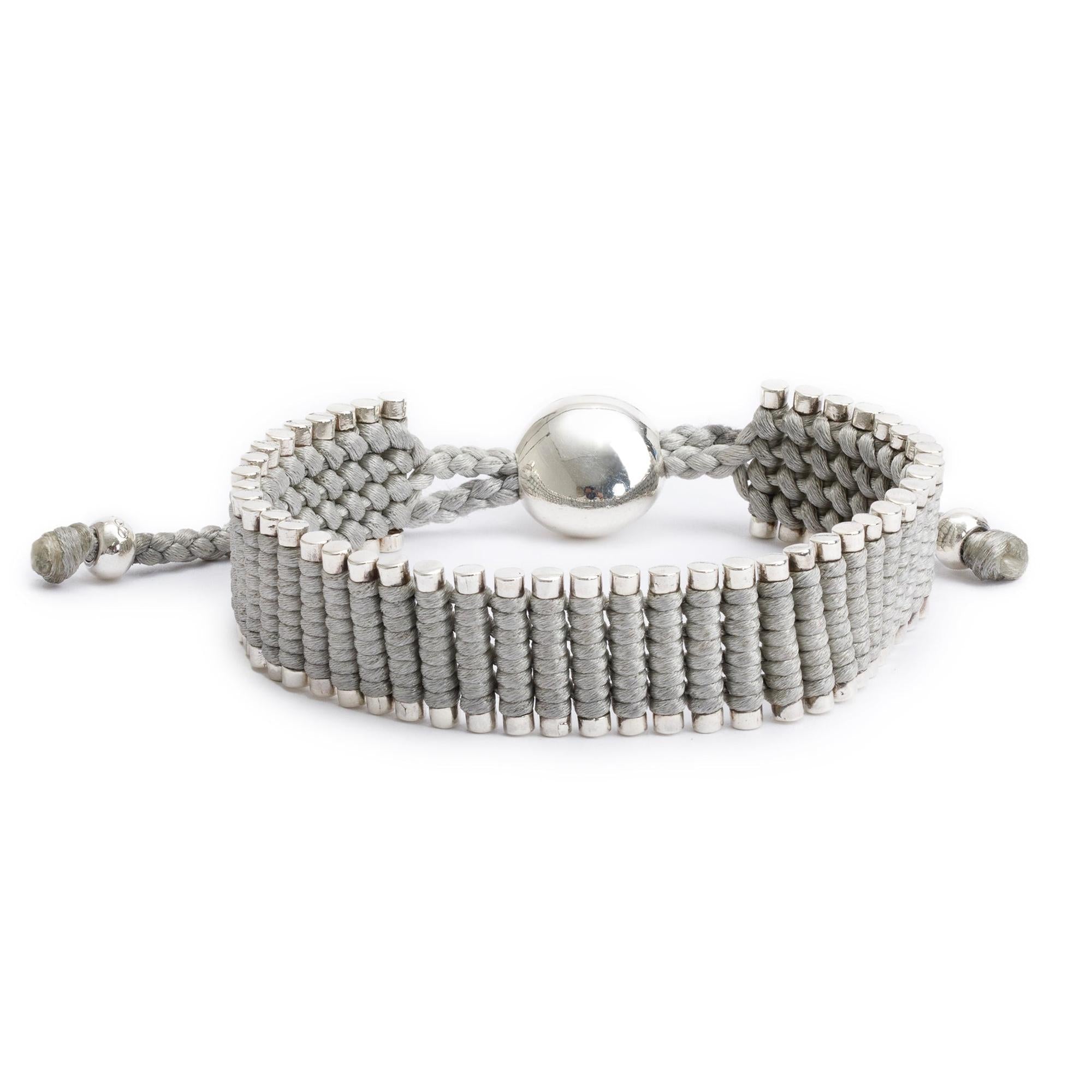 Links of London Sterling Silver Grey Cord Friendship Bracelet