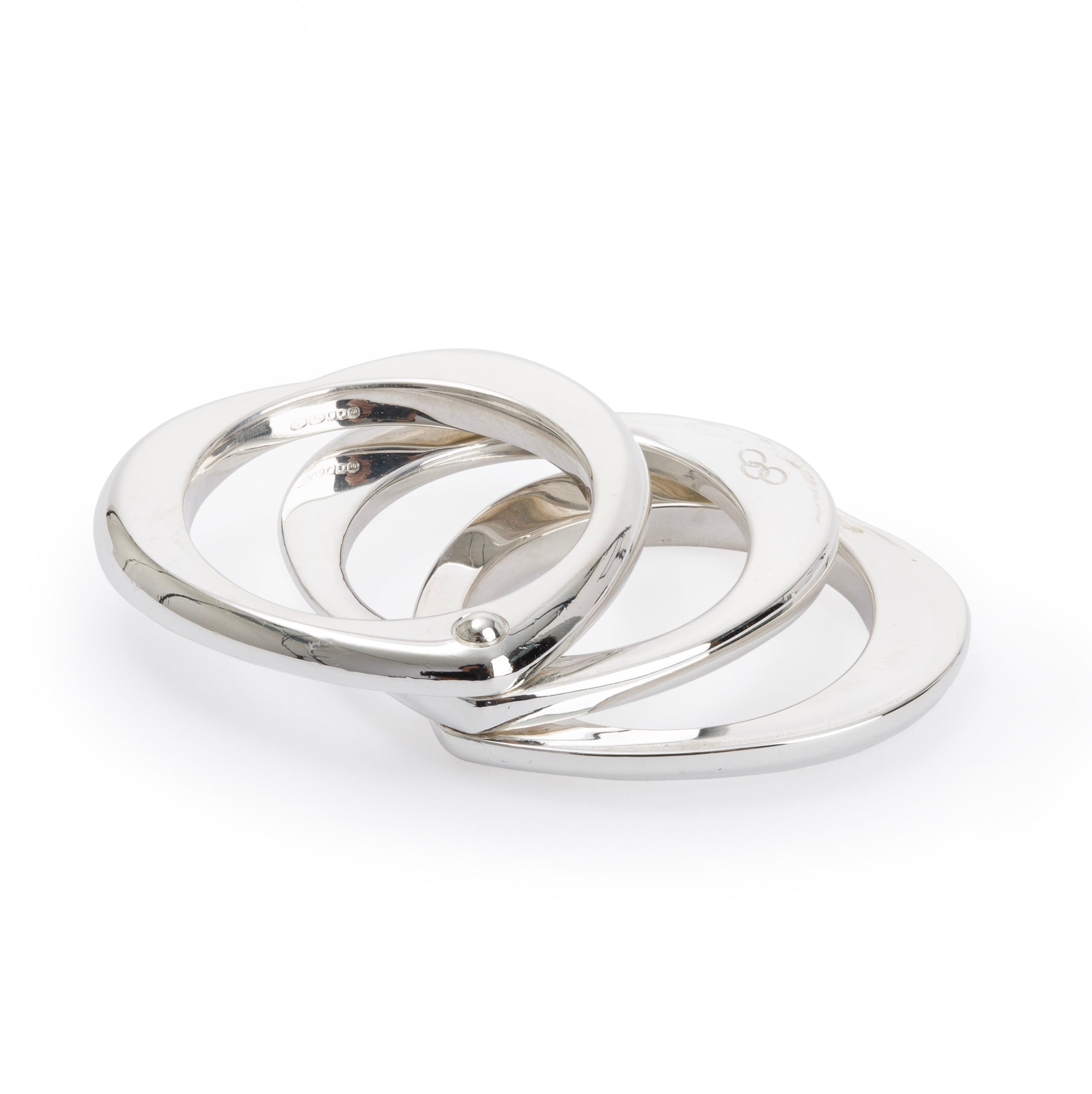 Links of London Sterling Silver Love Note Triple Heart Ring, Size 7.5