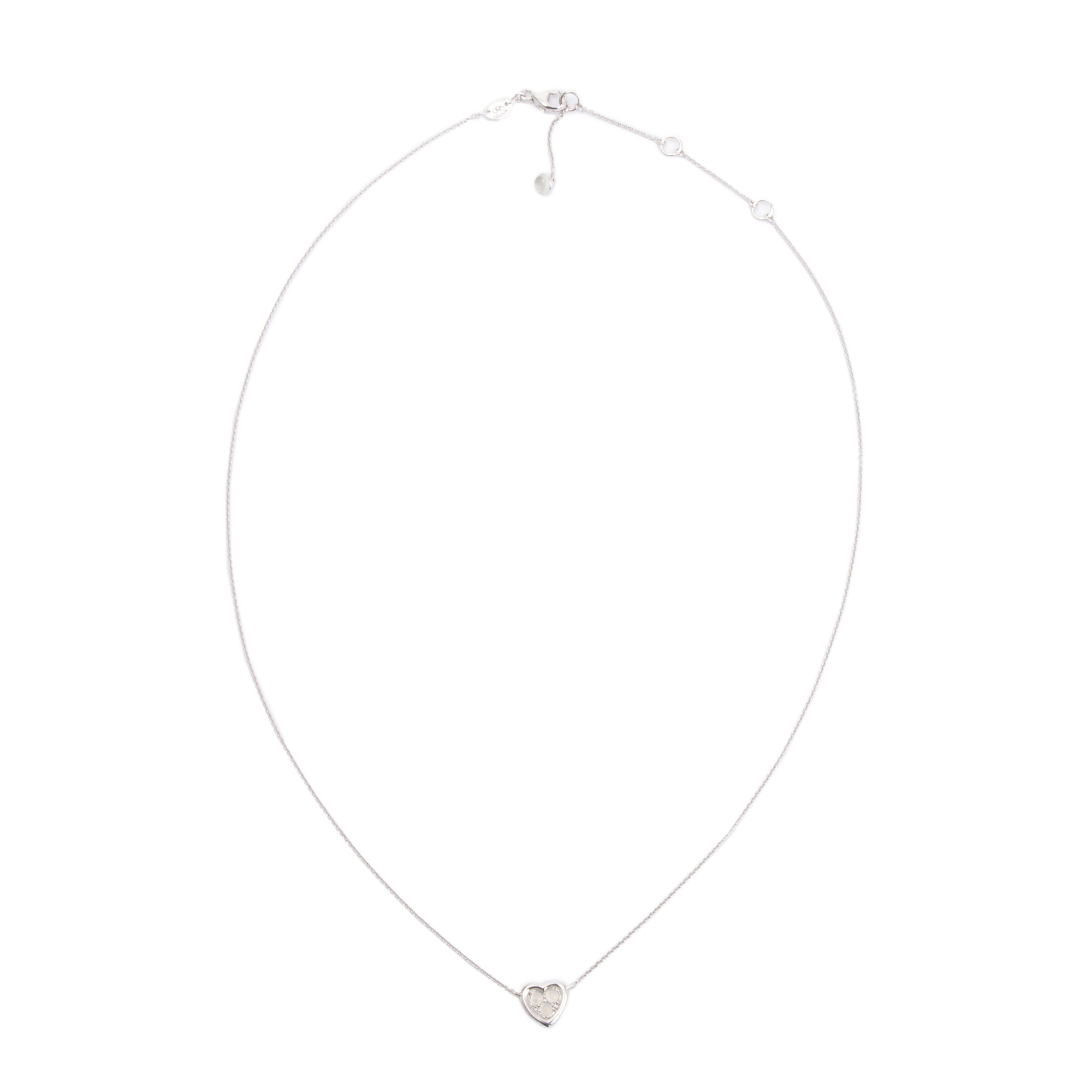 Links of London Sterling Silver Mini Open Heart Moonstone Pendant Necklace w/ Box