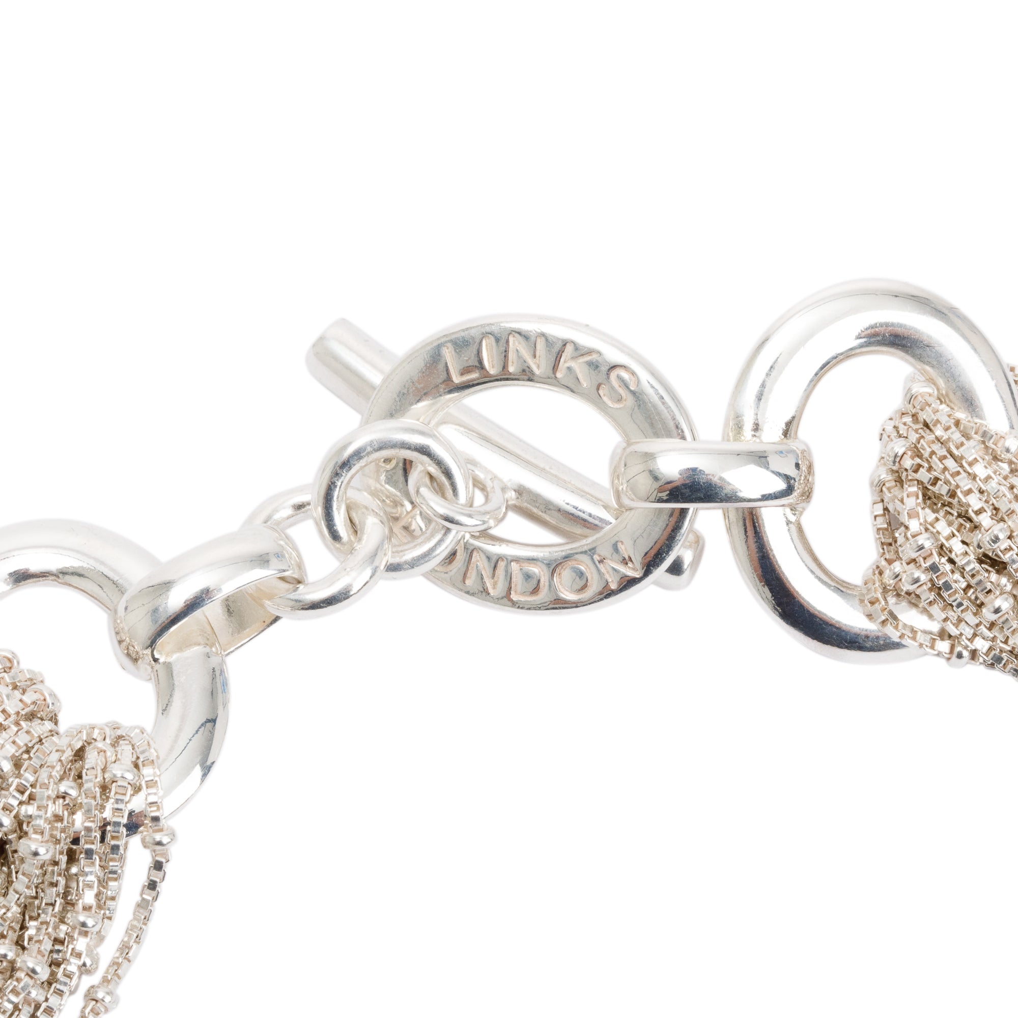Links of London Sterling Silver Muti-Strand Chain-Link Toggle Necklace
