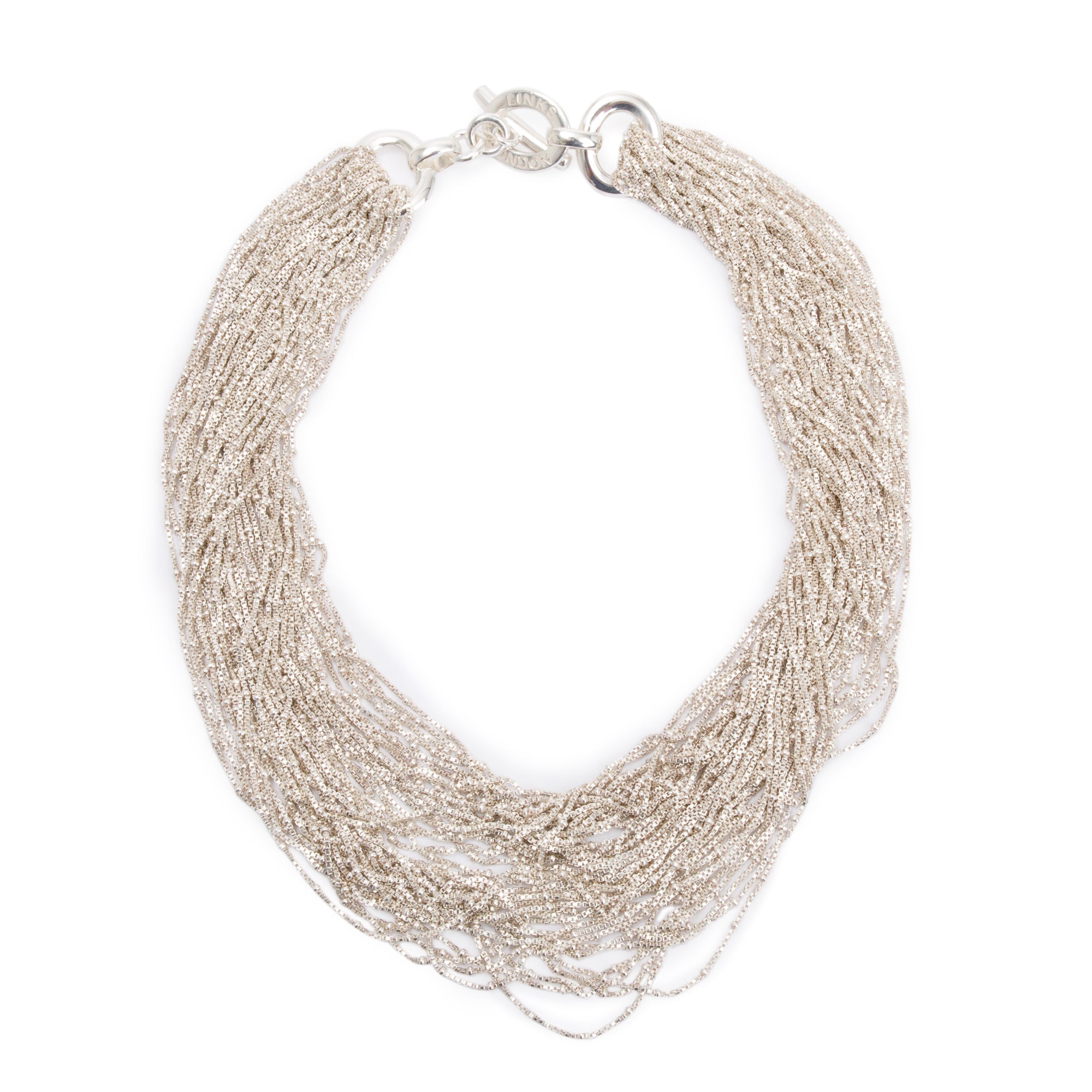 Links of London Sterling Silver Muti-Strand Chain-Link Toggle Necklace