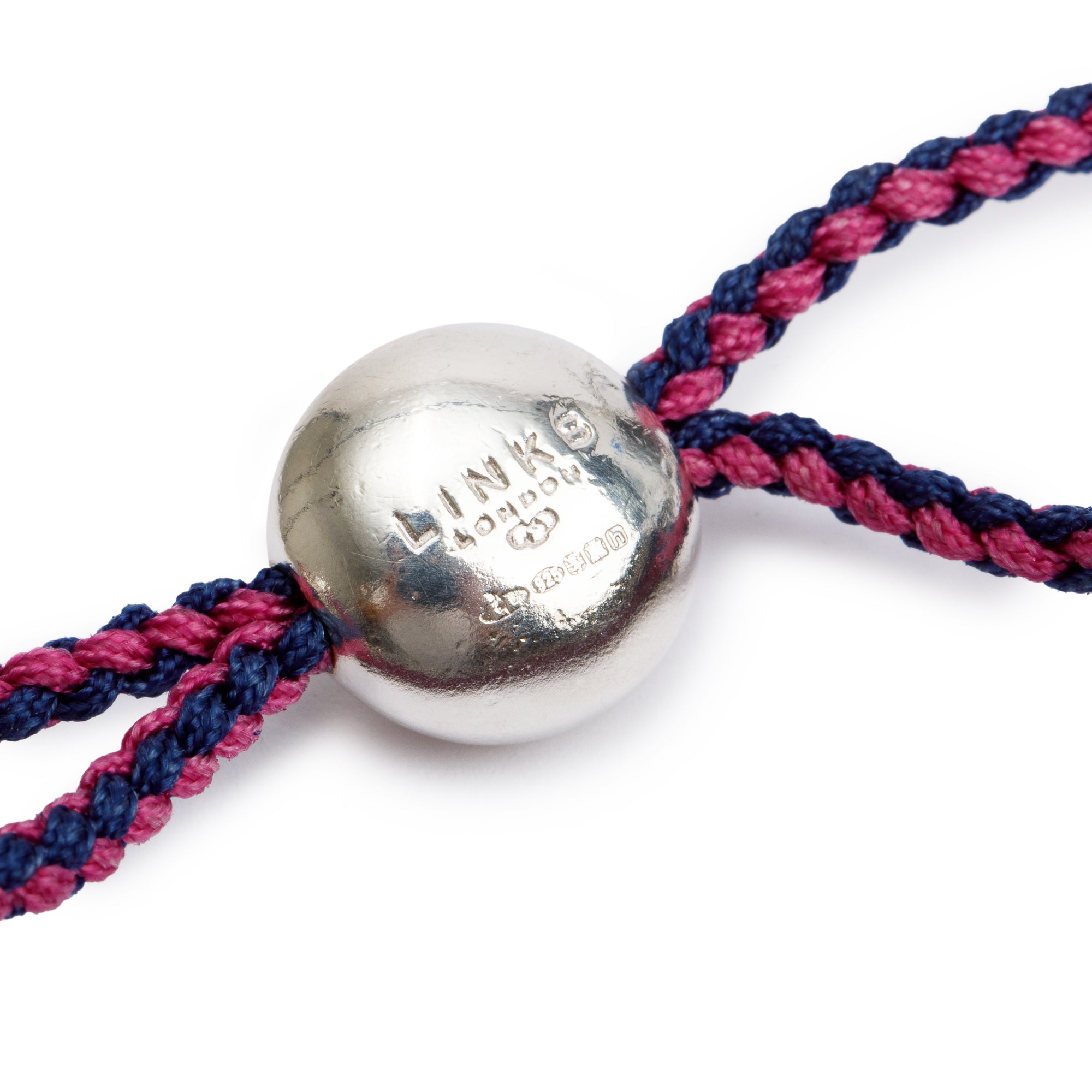 Links of London Sterling Silver Pink & Blue Cord Friendship Bracelet