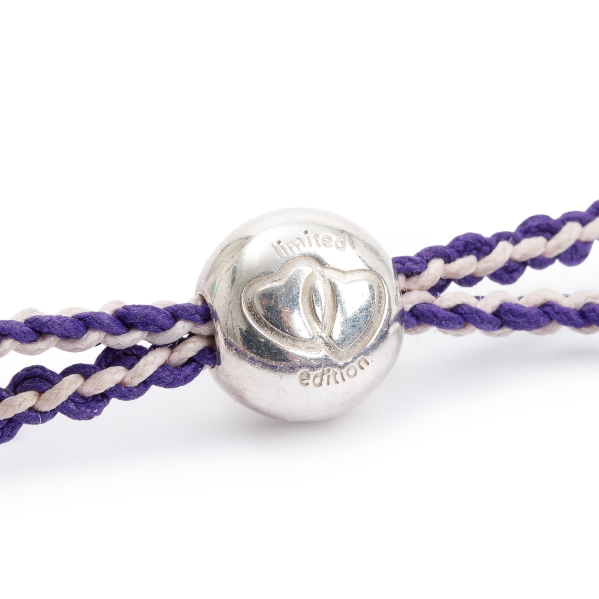 Links of London Sterling Silver Purple Cord Limited Edition Friendship Bracelet w/ Box