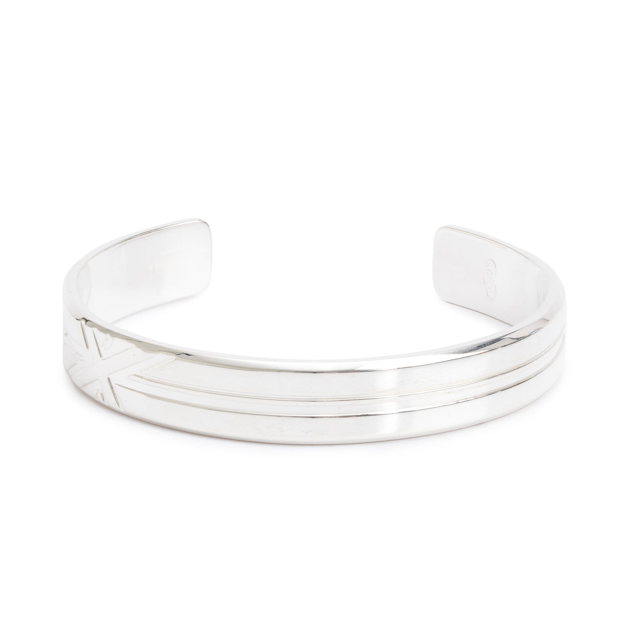 Links of London Sterling Silver Union Jack Cuff Bracelet, Size M w/ Box