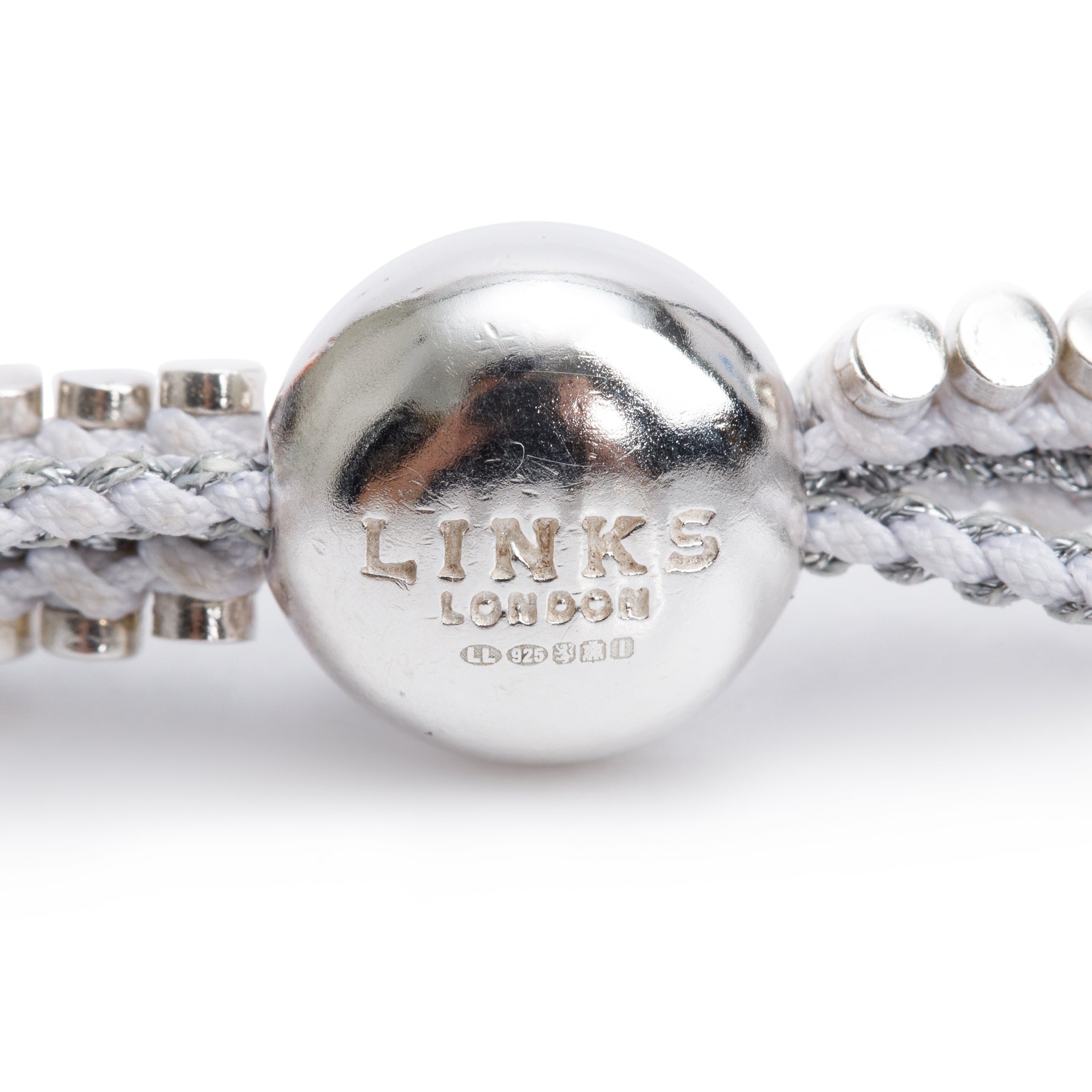 Links of London Sterling Silver & White Doubel Wrap Friendship Bracelet