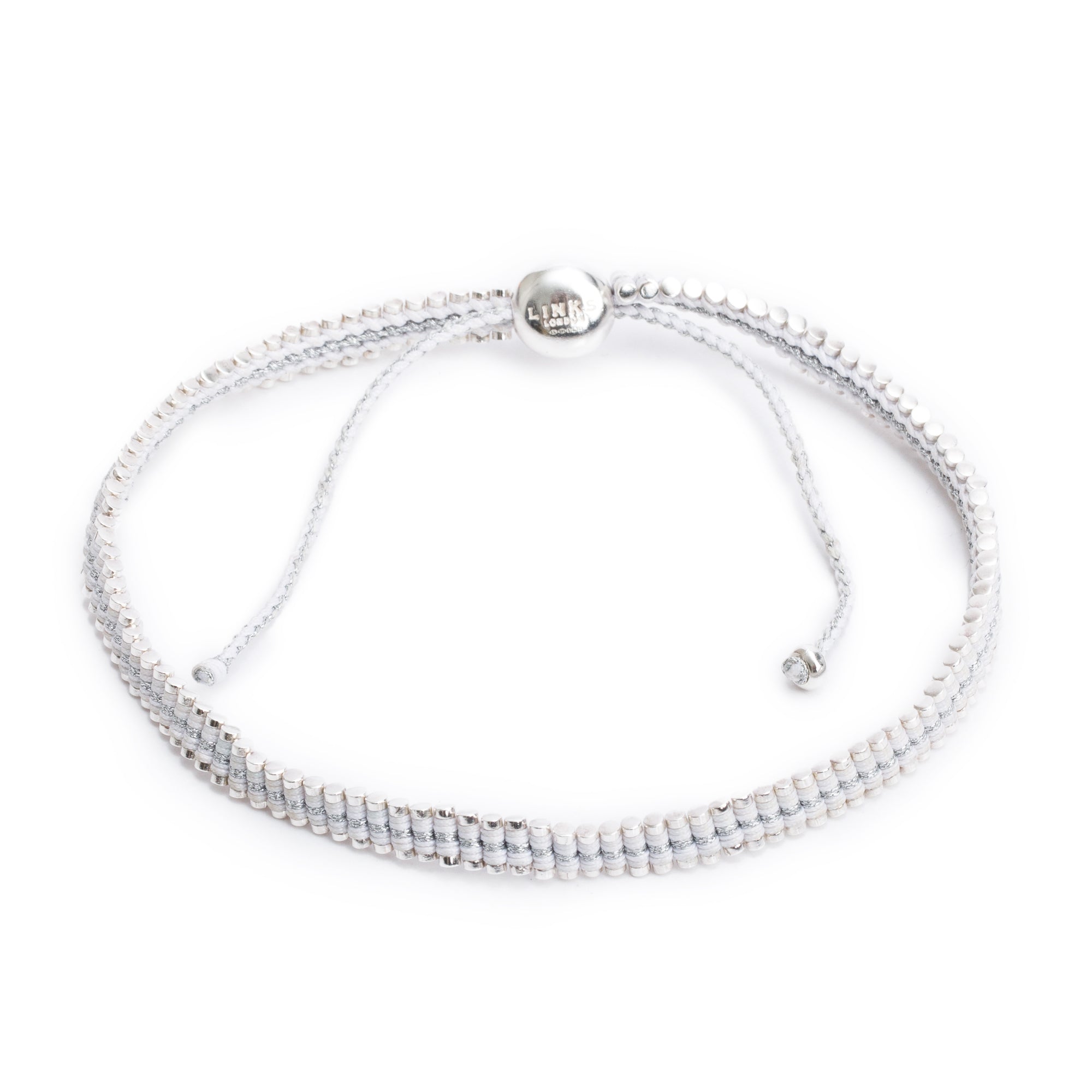 Links of London Sterling Silver & White Doubel Wrap Friendship Bracelet