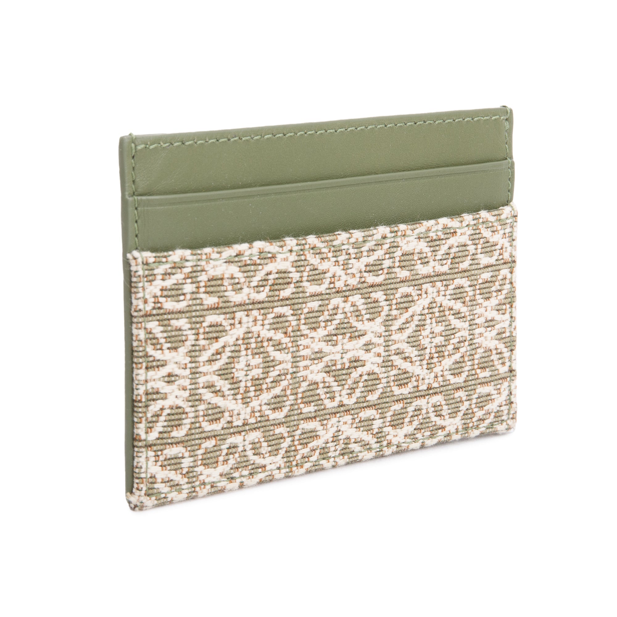 Loewe Avocado Calfskin Jacquard Anagram Cardholder